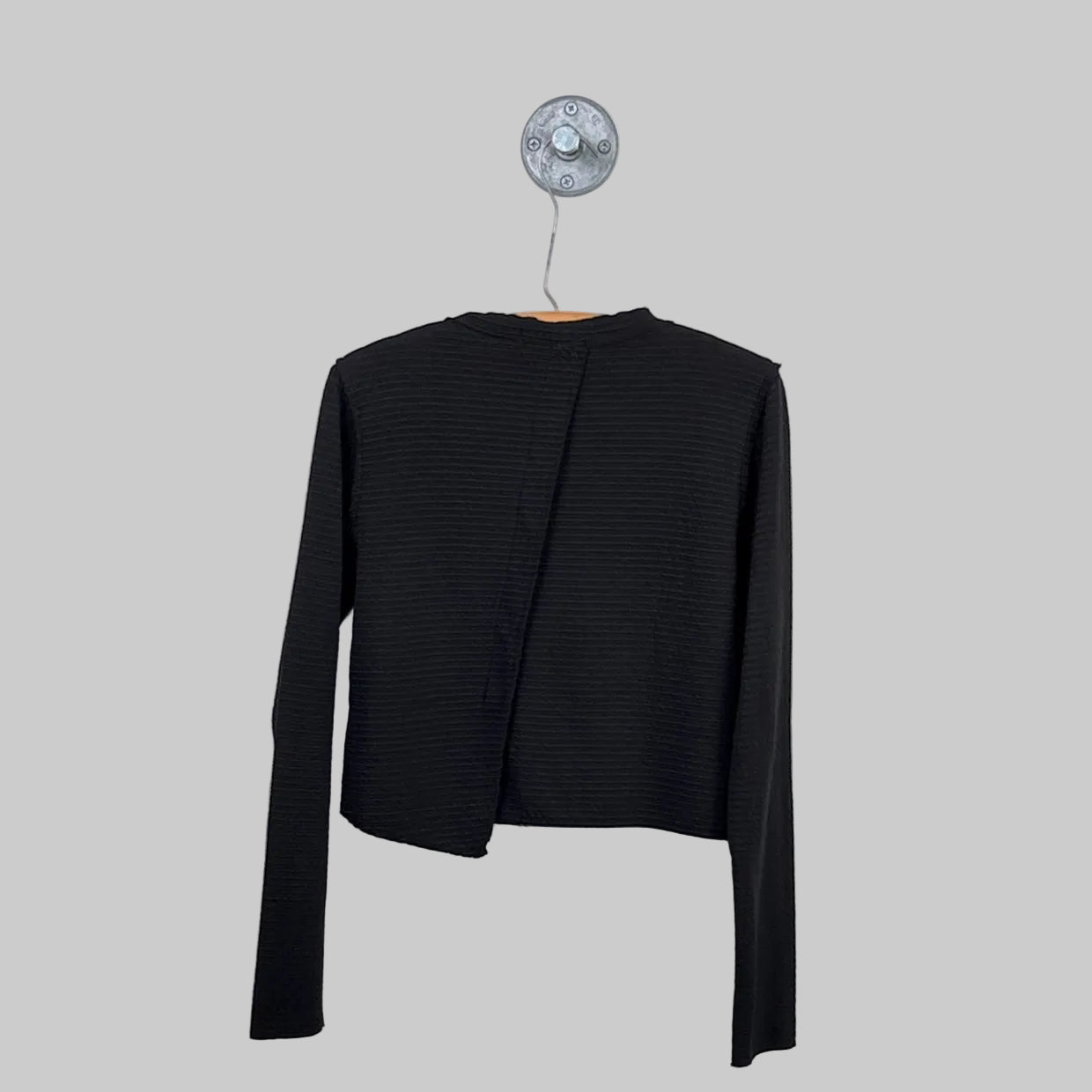 Cut Loose ~ Cropped Asymmetrical Cardigan - Black