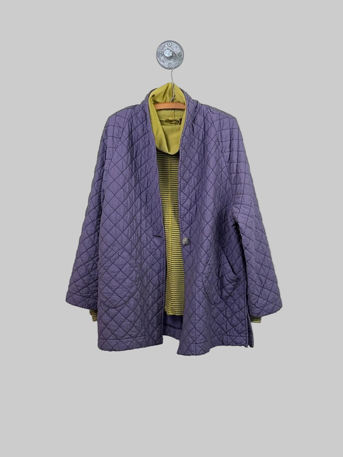 Cut Loose ~ Quilted Parachute Side Slit Coat - Whisper