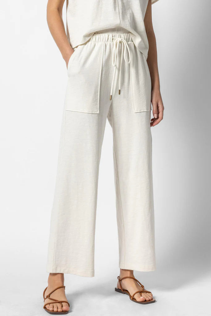Lilla P. ~ Cropped Pull On Pant - Ecru