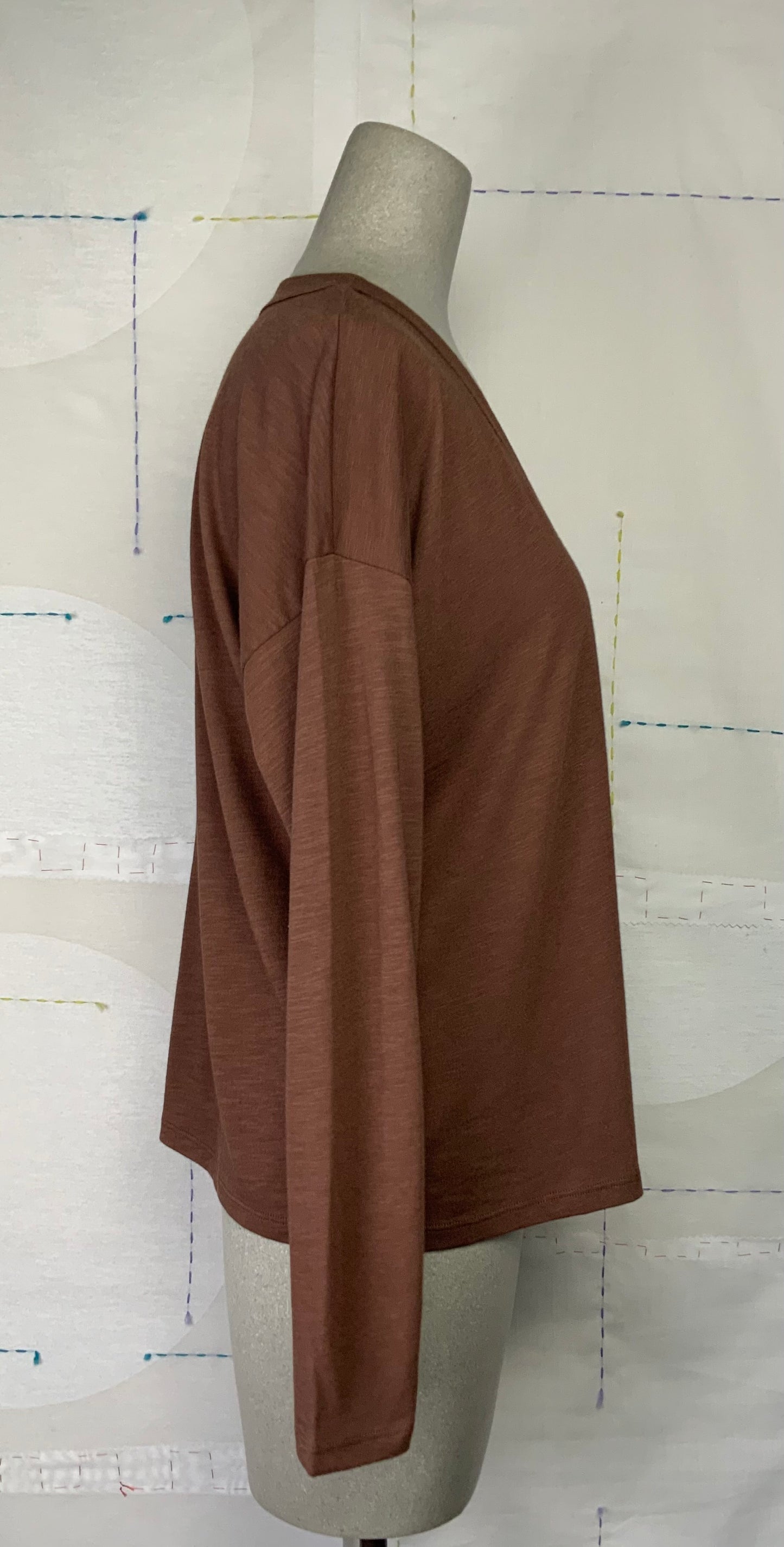 Lilla P. ~ Drop Shoulder V-Neck - Java