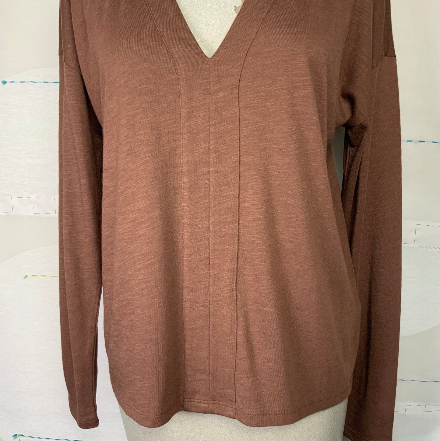 Lilla P. ~ Drop Shoulder V-Neck - Java