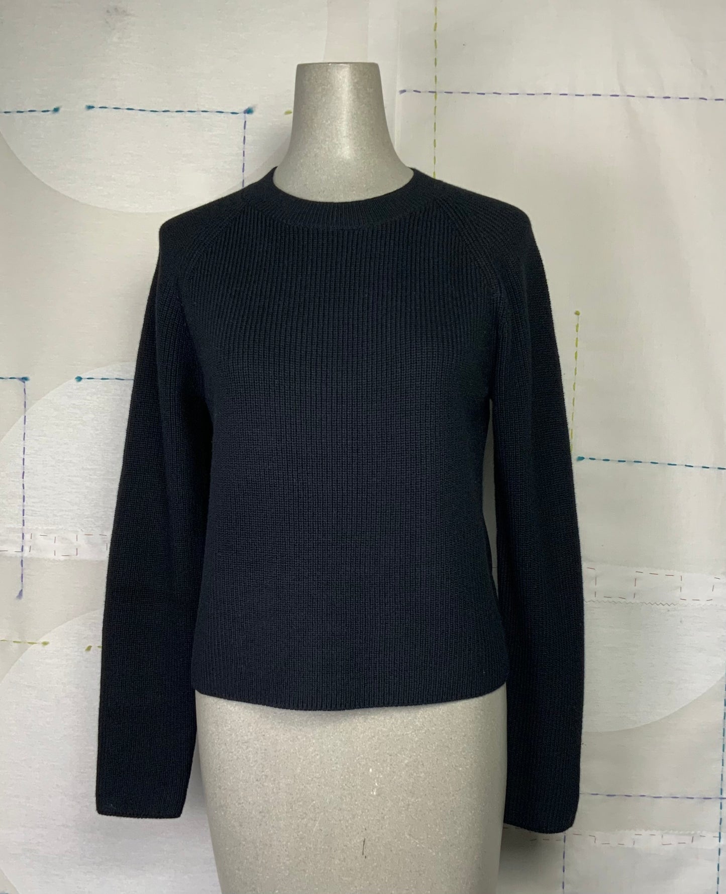 Lilla P. ~ Mixed Media Raglan Sweater - Black