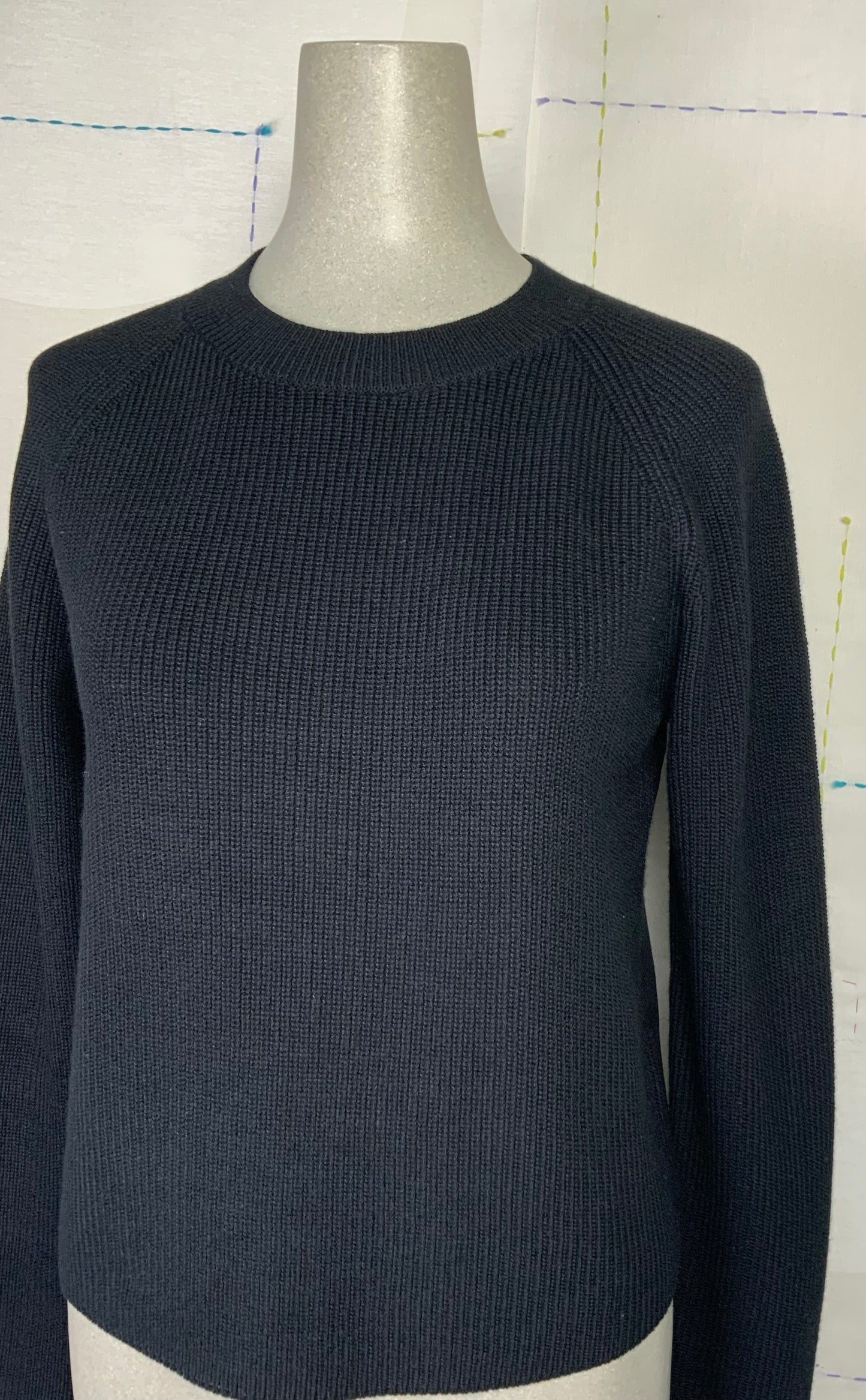 Lilla P. ~ Mixed Media Raglan Sweater - Black
