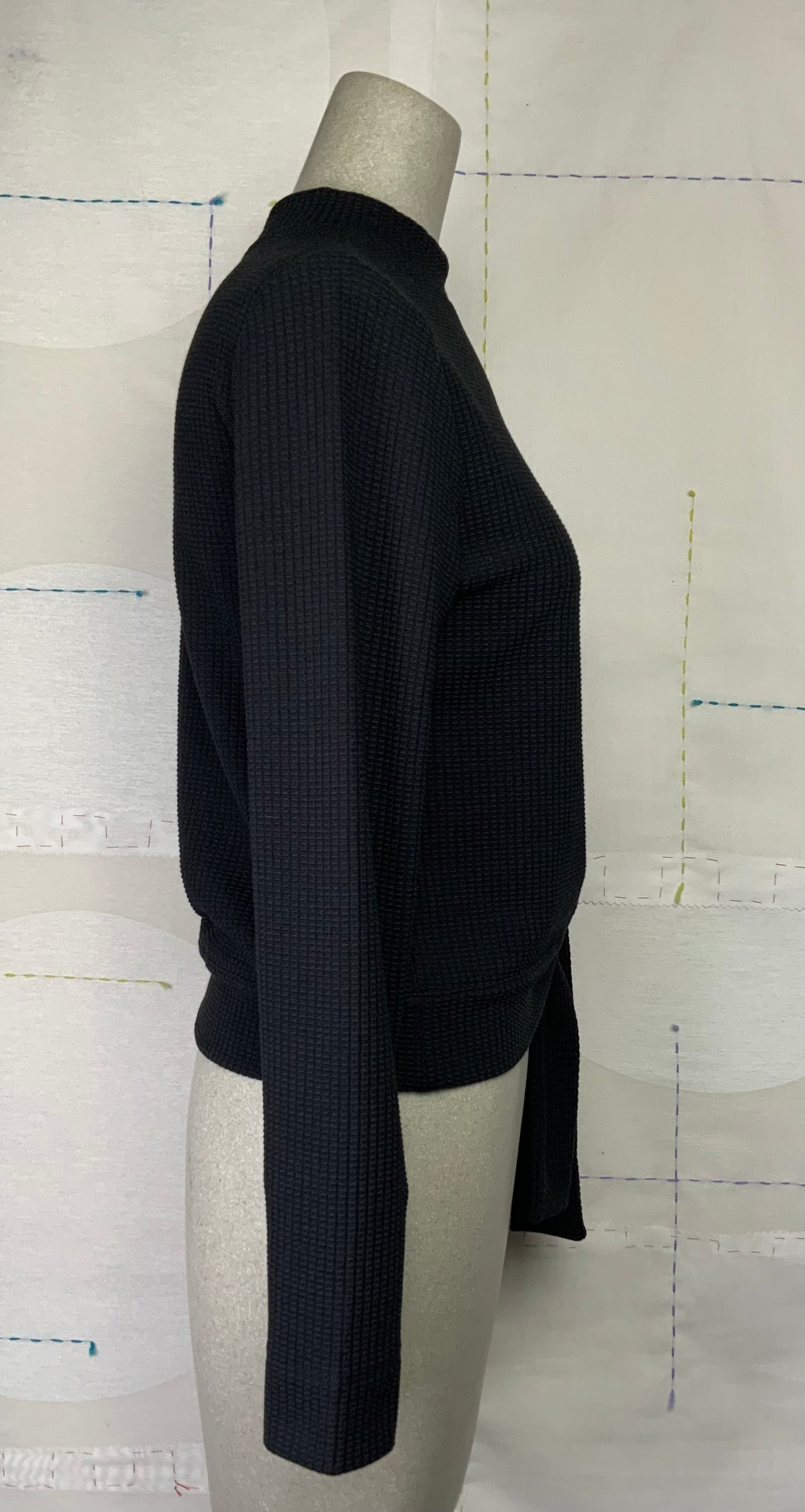Lilla P. ~ Tie Waist Mock Neck - Black