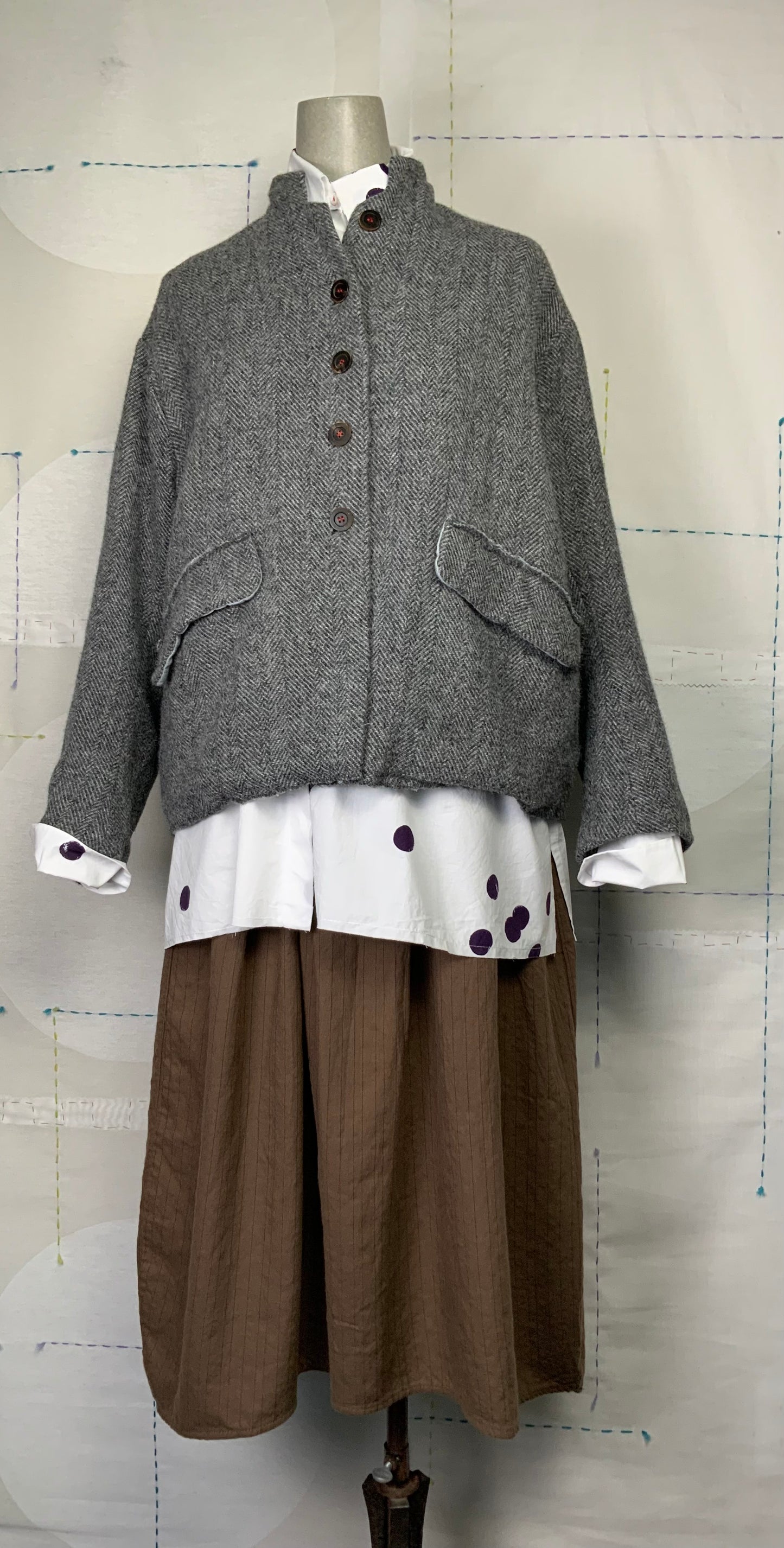 H+ Hannoh Wessel  ~  Jacket Vestia - Grey Herringbone
