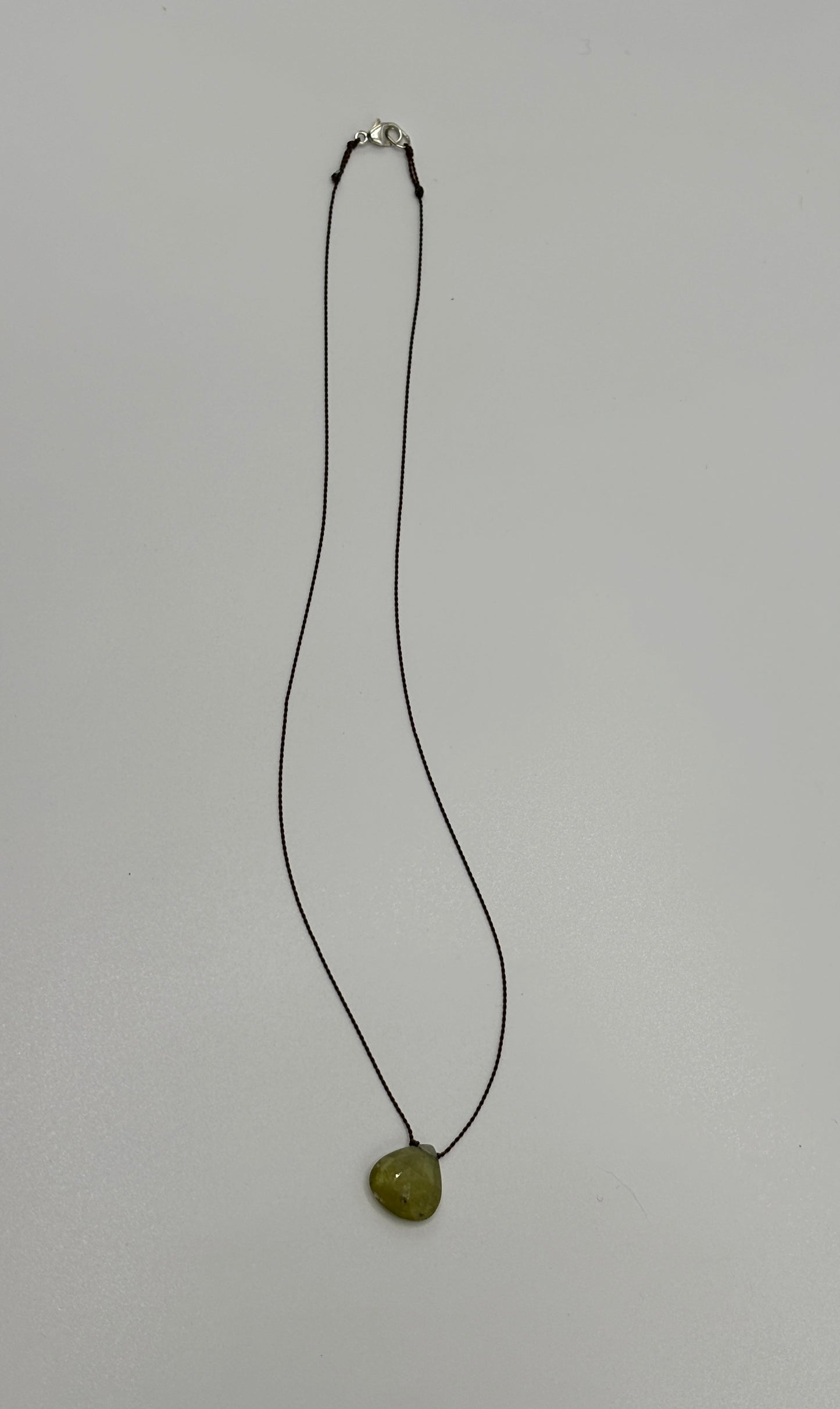 Margaret Solow  ~  Faceted Pale Green Garnet Drop Necklace