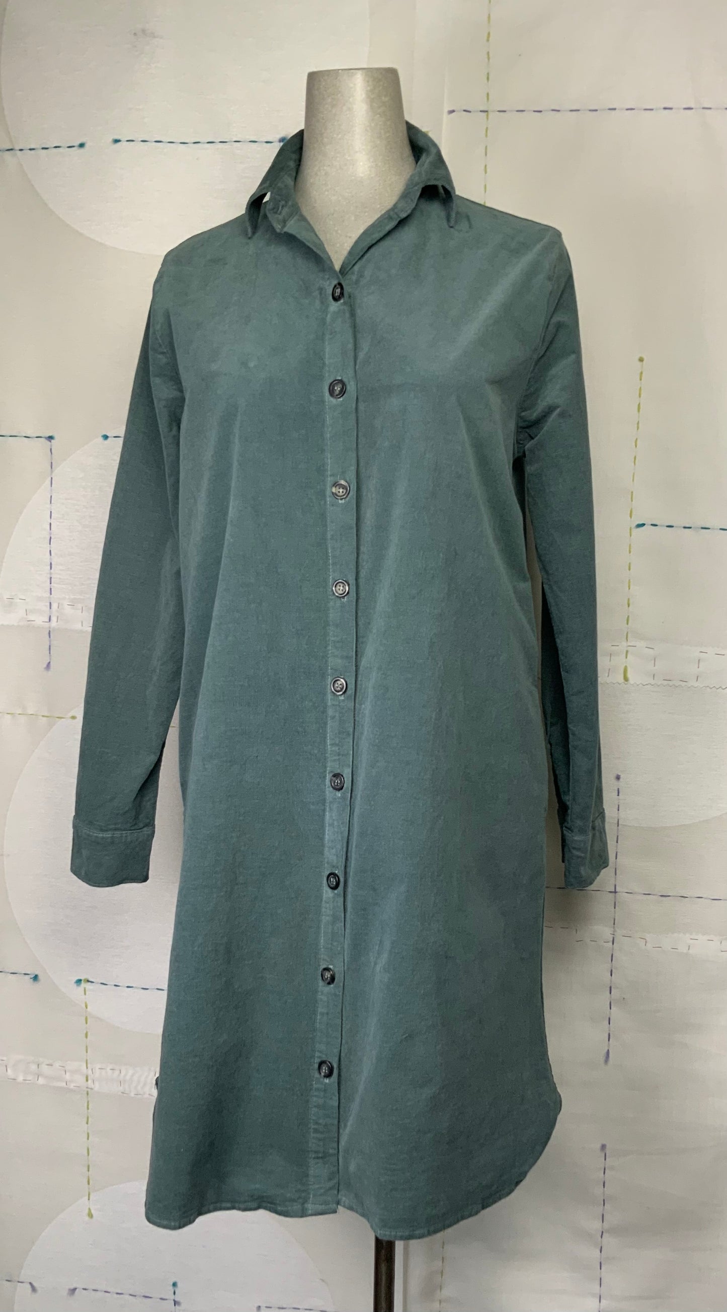 Cut Loose ~ Mini Cord Shirt Dress - Myrtle