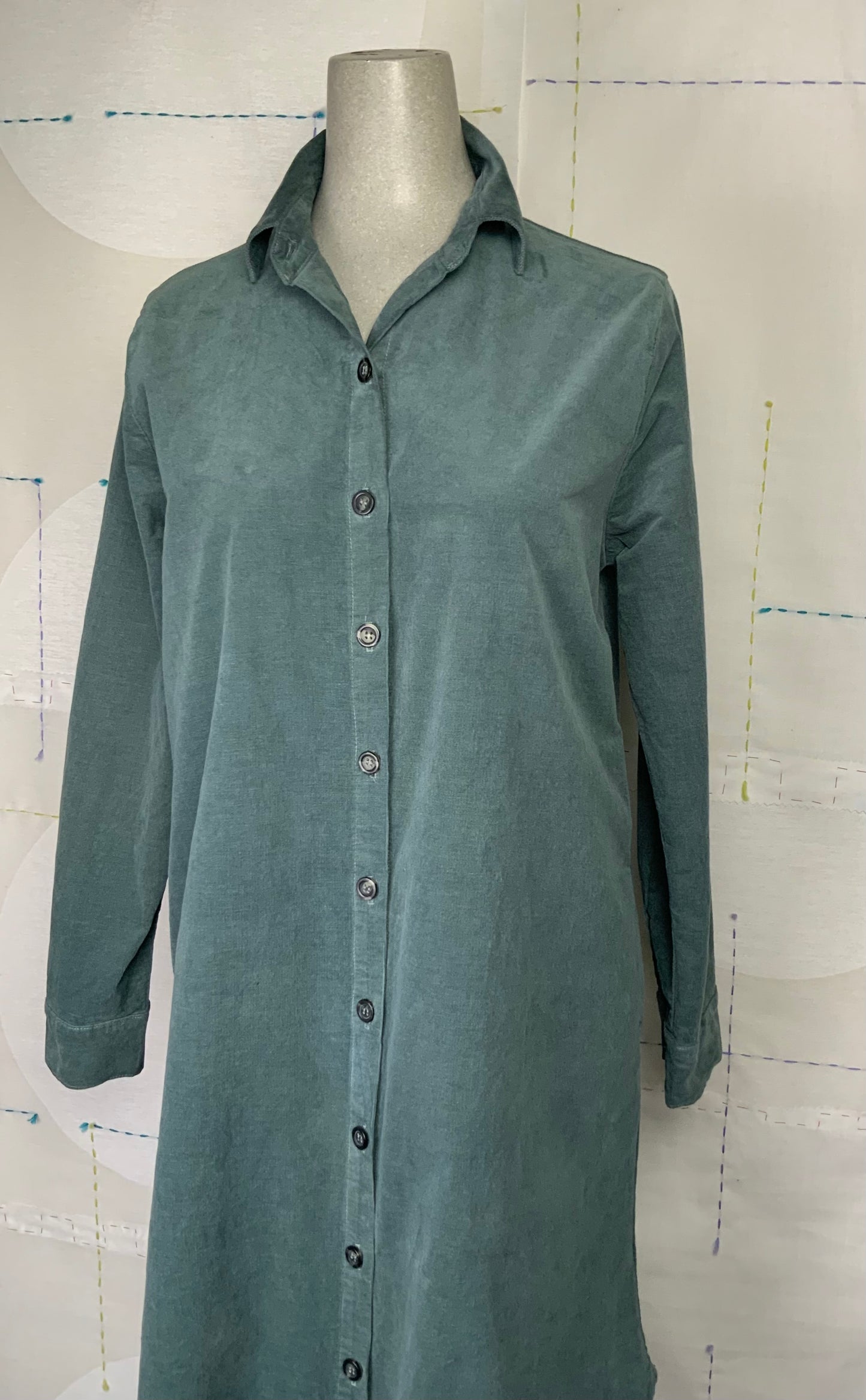 Cut Loose ~ Mini Cord Shirt Dress - Myrtle