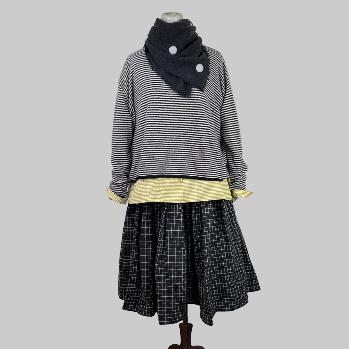 Apuntob ~ Striped Sweater - Natural/Black