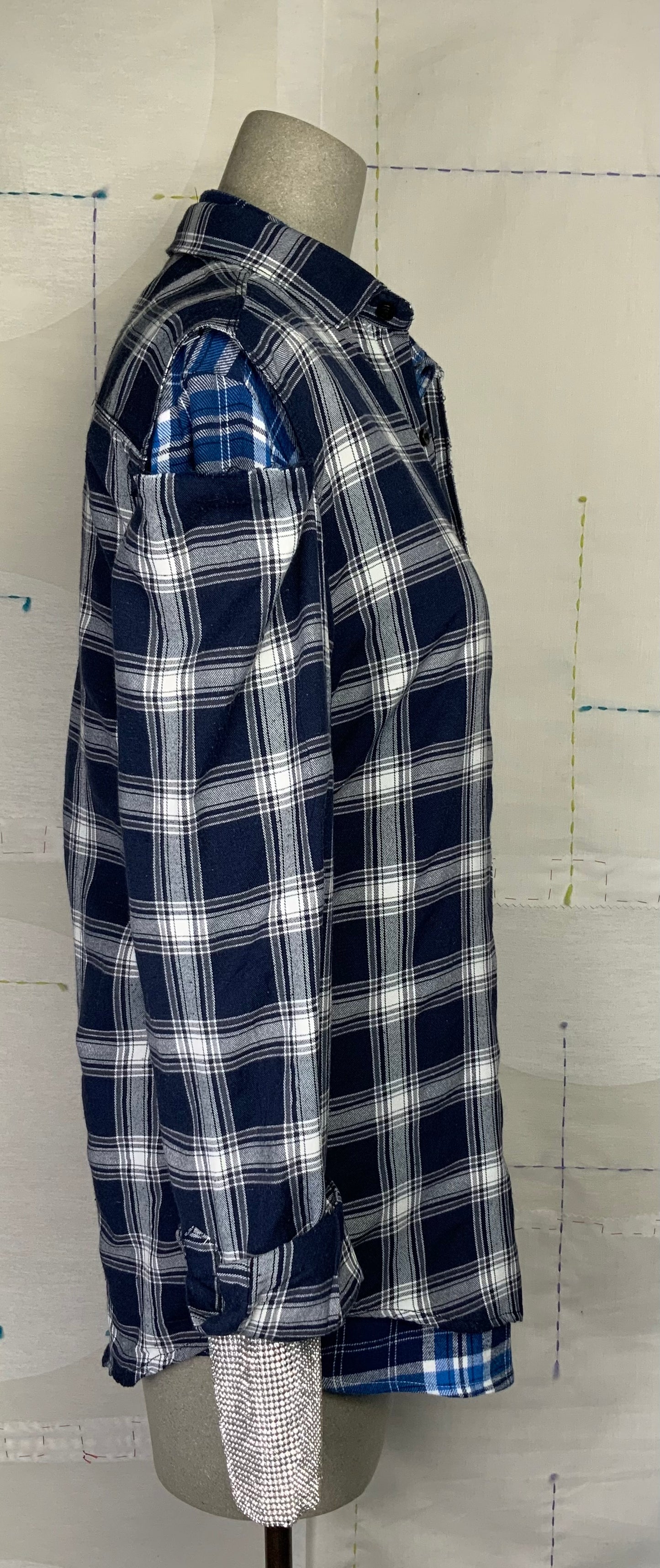 Omelia  ~  Redesigned Shirt 124 - Blue Plaids