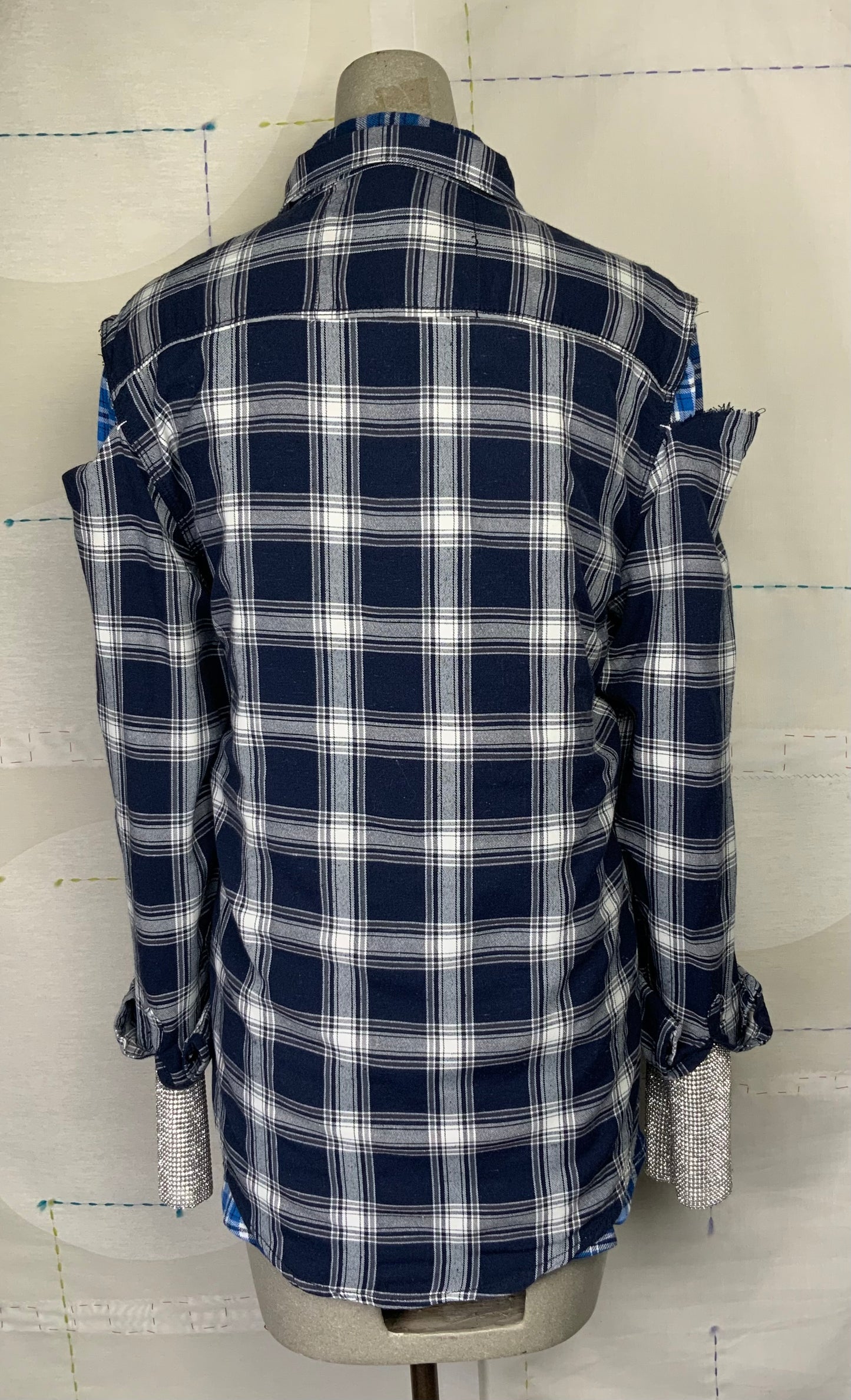 Omelia  ~  Redesigned Shirt 124 - Blue Plaids