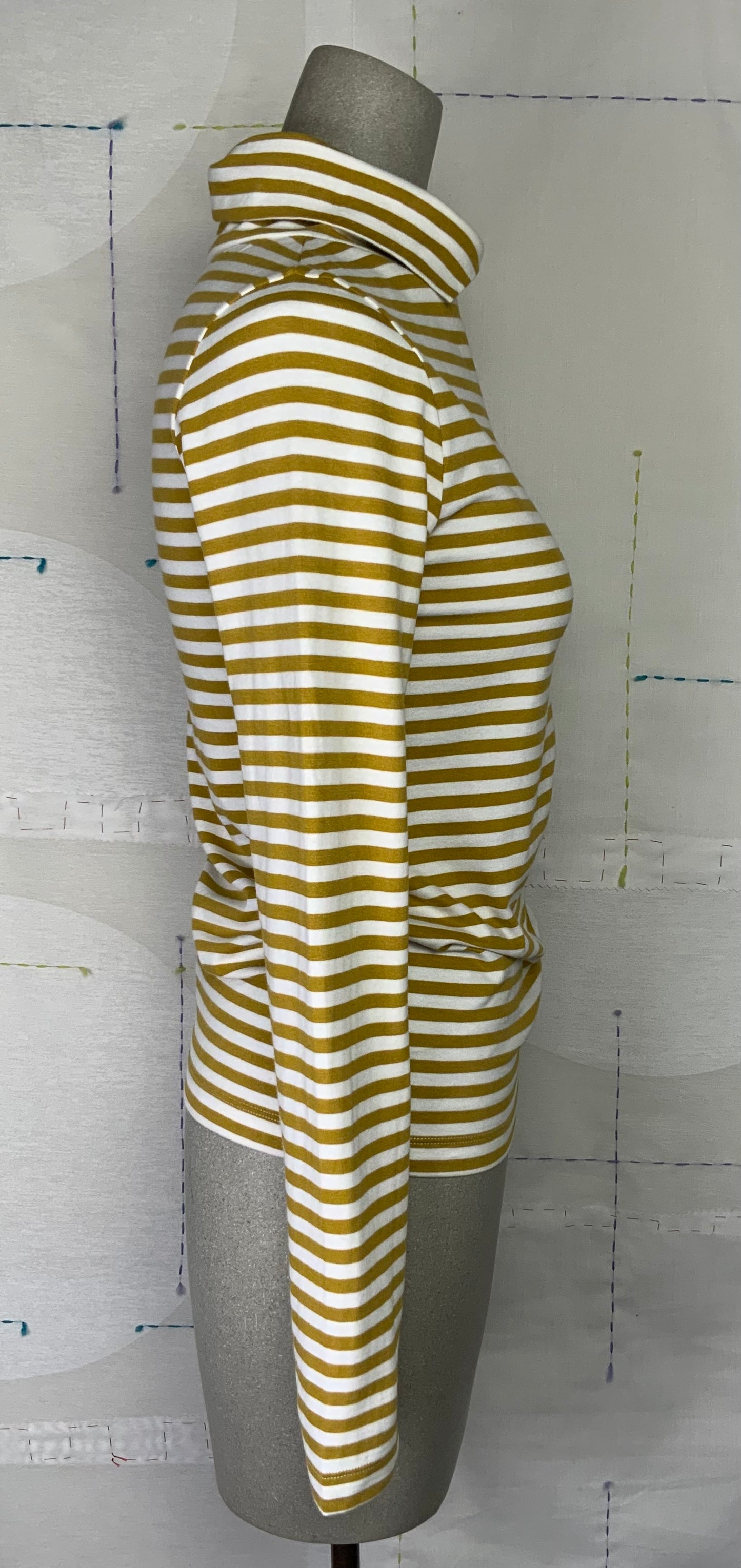 Beaumont Organic ~ Pine-Sue Striped Jersey Top - Chartreuse/White
