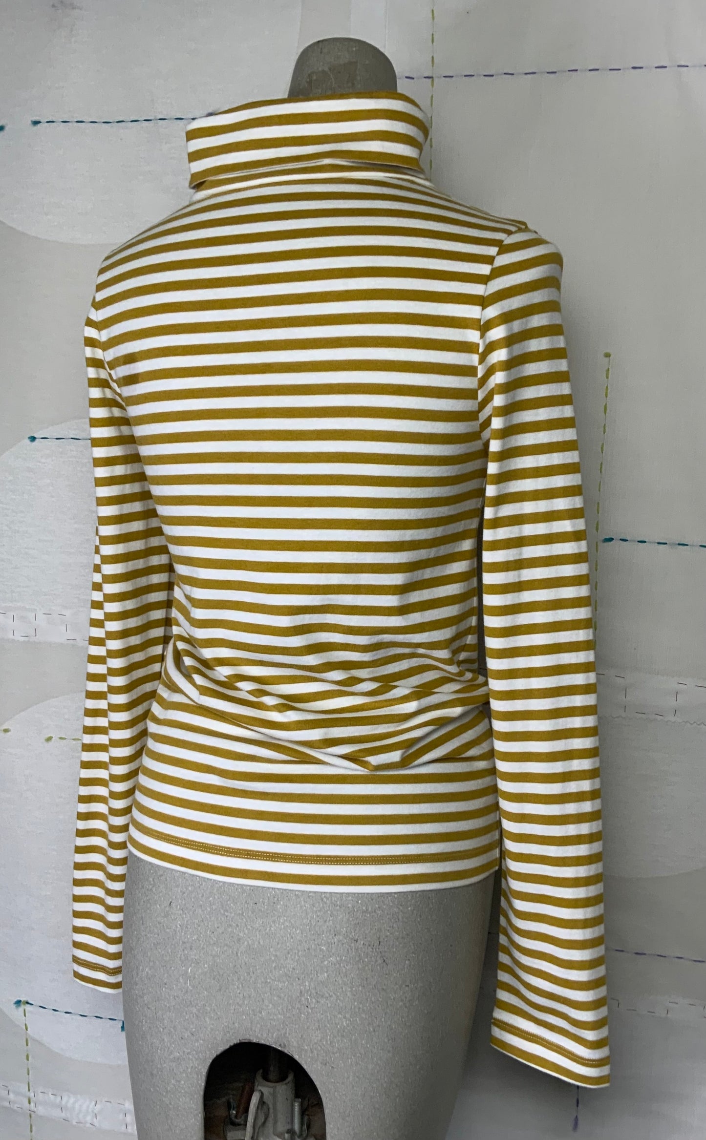 Beaumont Organic ~ Pine-Sue Striped Jersey Top - Chartreuse/White