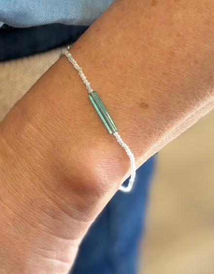 Margaret Solow  ~  Aquamarine & Green Tourmaline Bracelet