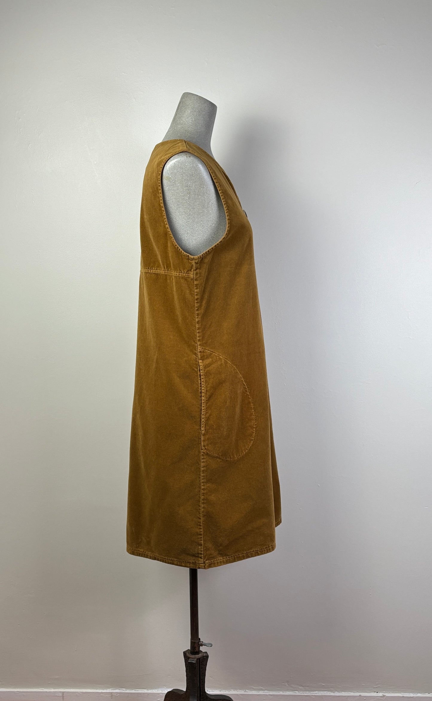 Cut Loose ~ Cotton Velvet Long Vest - Brass