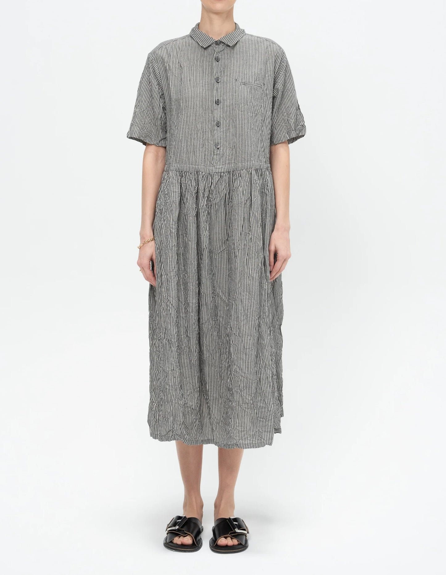 Pas de Calais ~ Stripe Short Sleeve Dress - Black