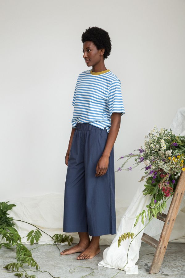 Beaumont Organic ~ Bay-Sue Organic Cotton Top - Sea Blue/White Stripe