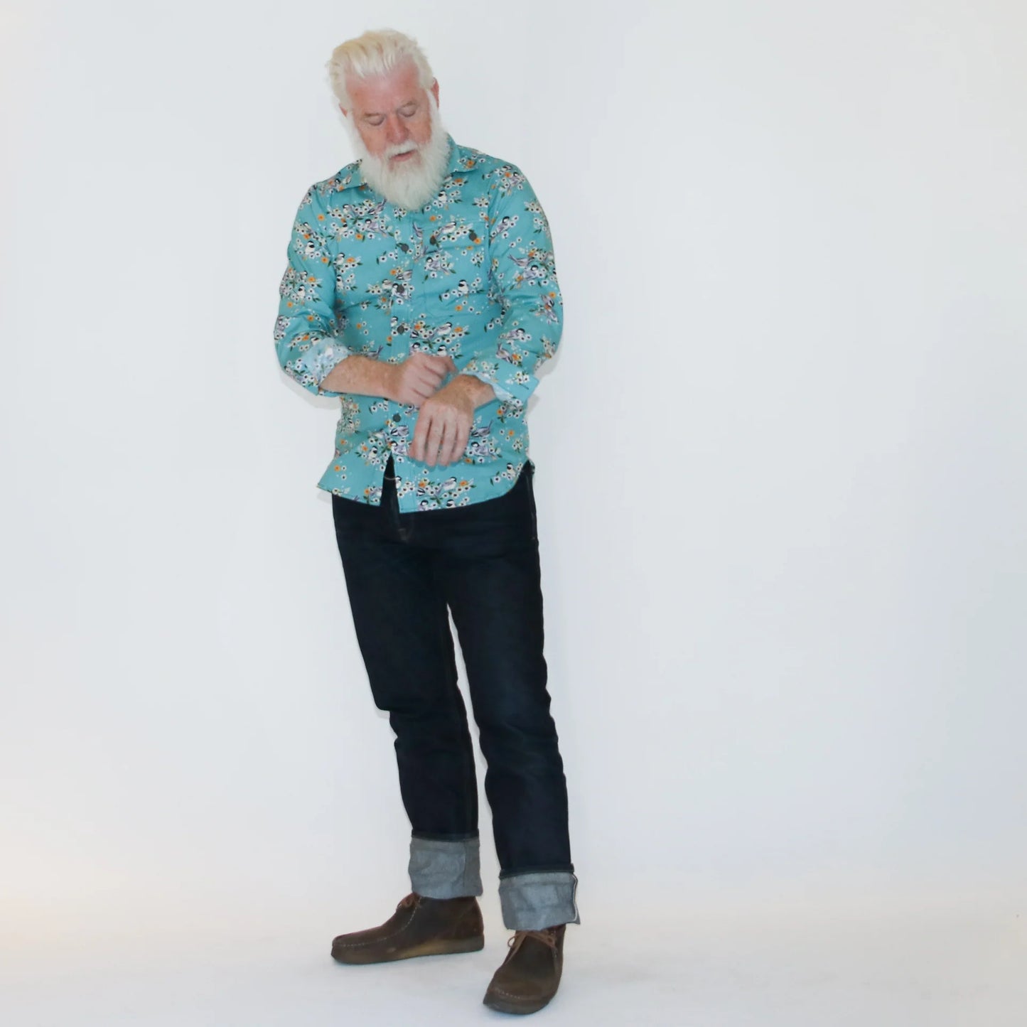 Utility ~ Long Pocket Work Shirt - Blue Birds