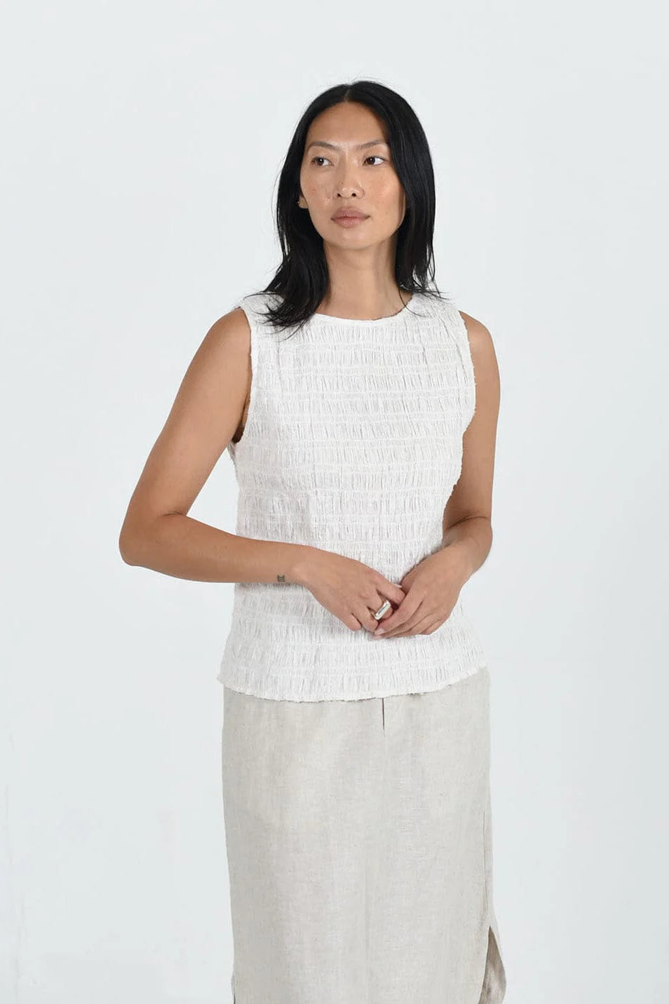 M.Patmos ~ Moore Smocked Top - Ivory