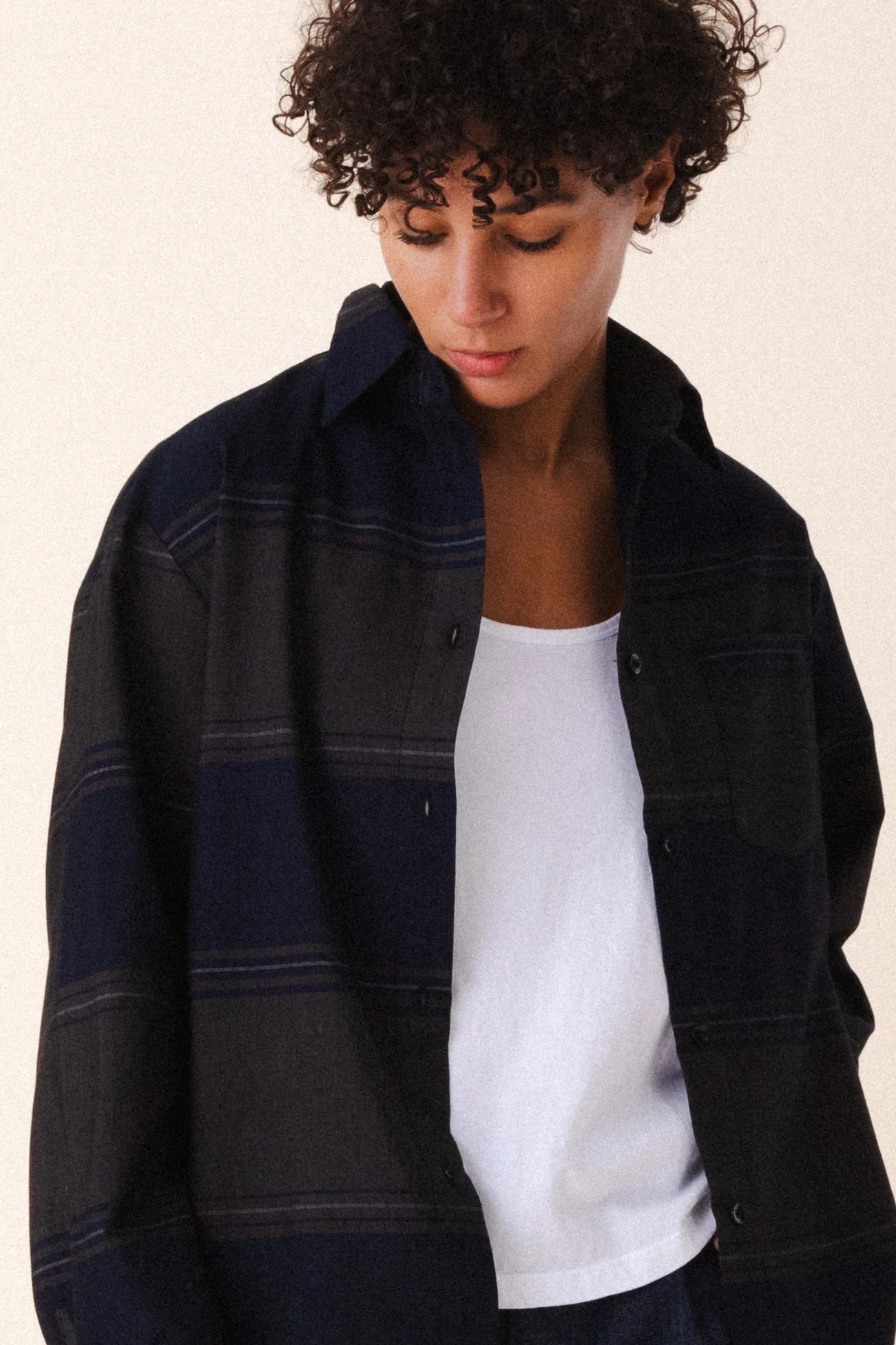Prairie Underground ~ Replica Shirt #1514 - Navy Stripe