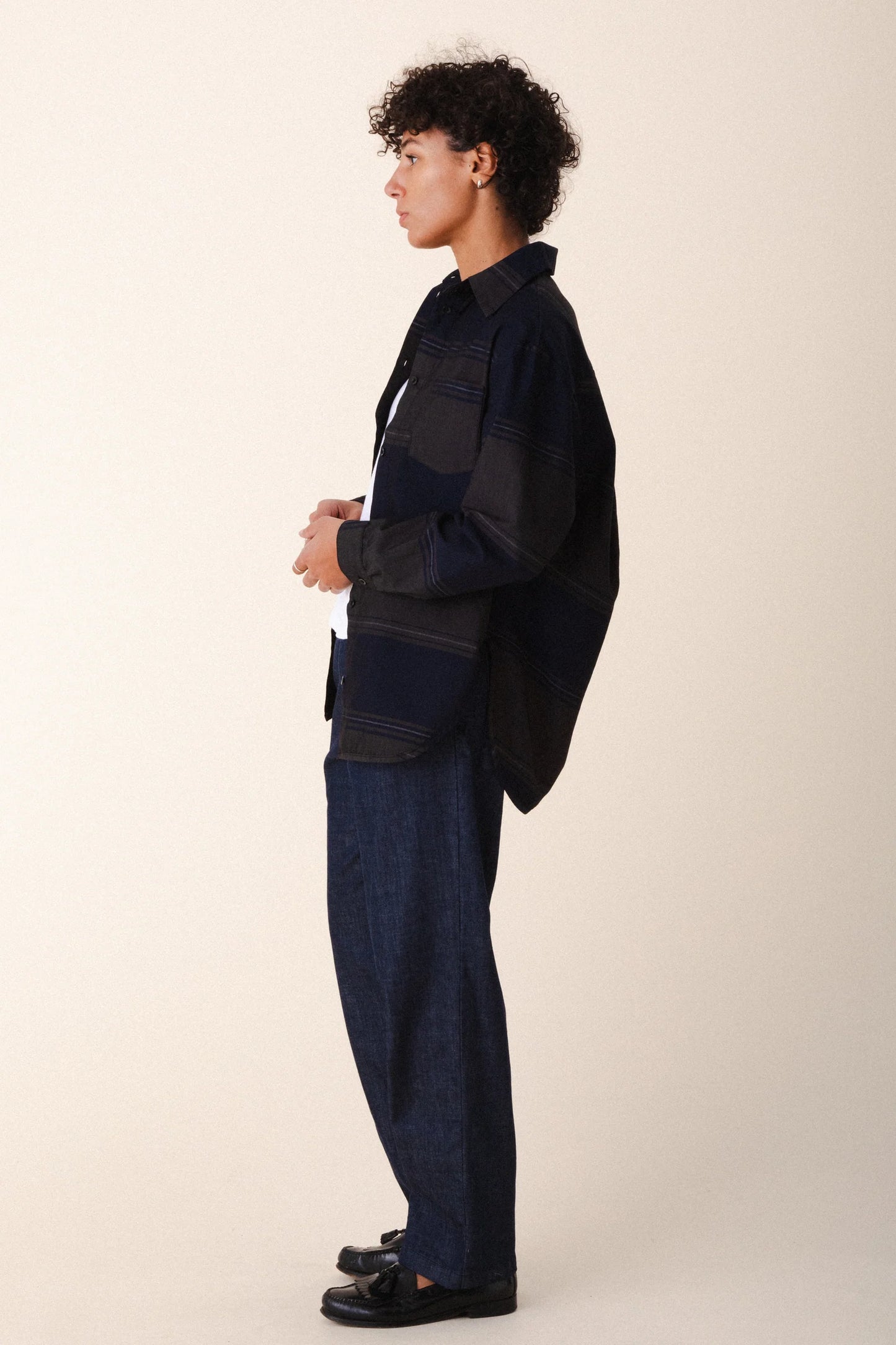 Prairie Underground ~ Replica Shirt #1514 - Navy Stripe