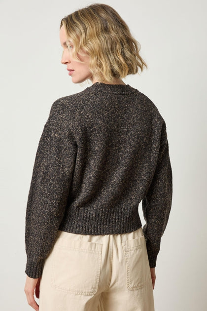 Lilla P. ~  Marled V Cardigan - Black