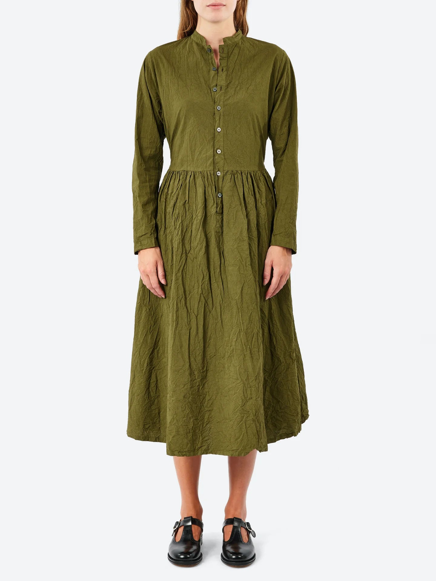 Pas de Calais ~ Cotton Typewriter Dress - Khaki
