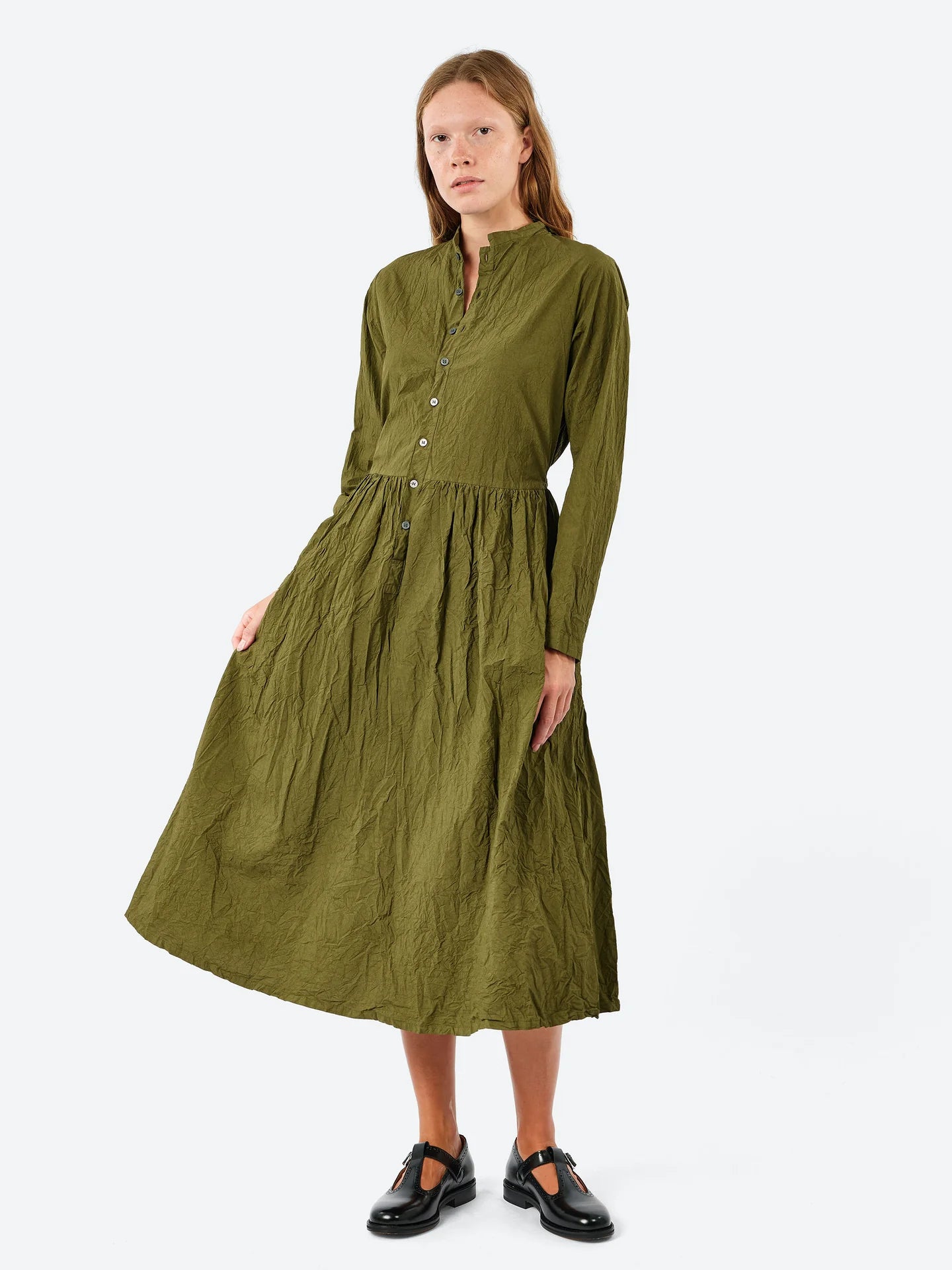 Pas de Calais ~ Cotton Typewriter Dress - Khaki