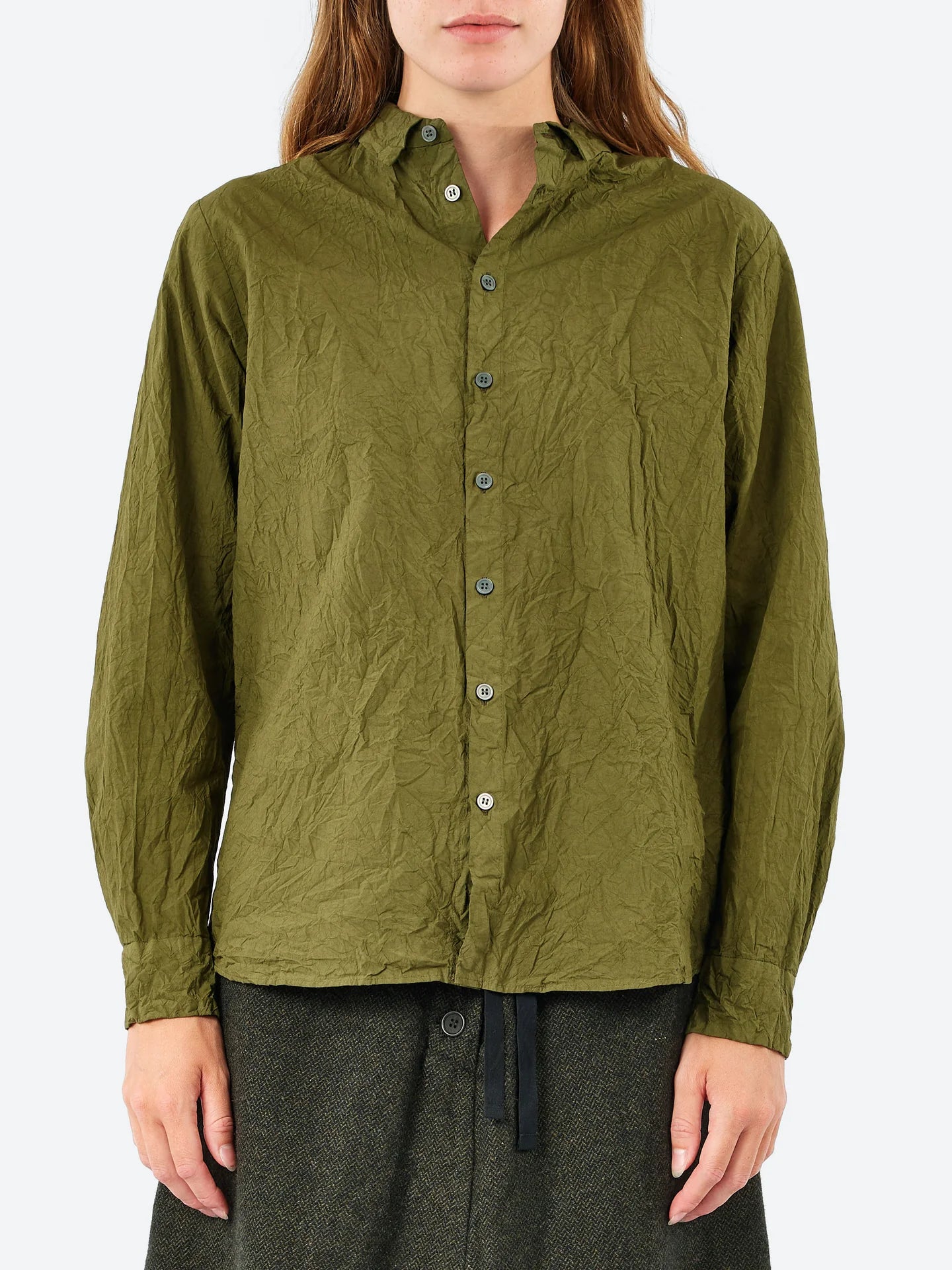 Pas de Calais ~ Cotton Typewriter Blouse - Khaki