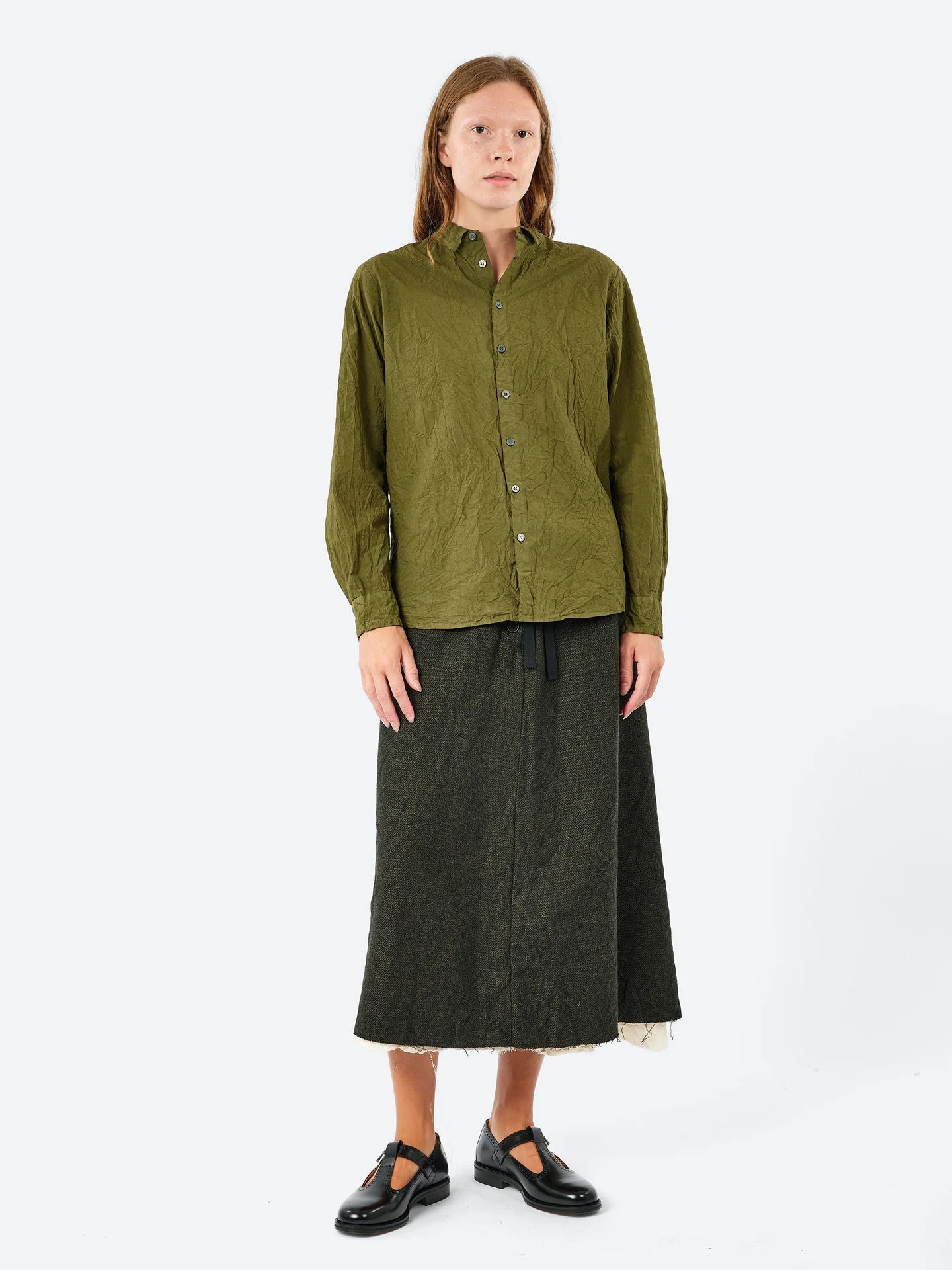 Pas de Calais ~ Cotton Typewriter Blouse - Khaki