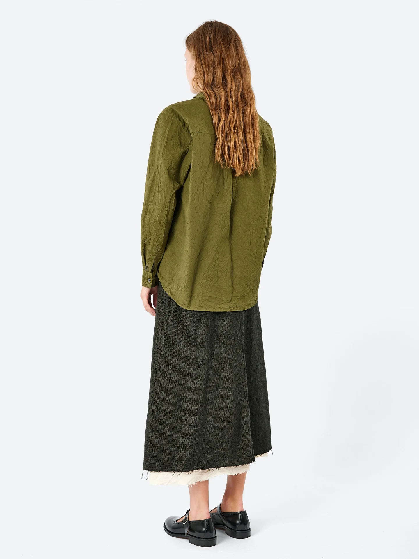 Pas de Calais ~ Cotton Typewriter Blouse - Khaki