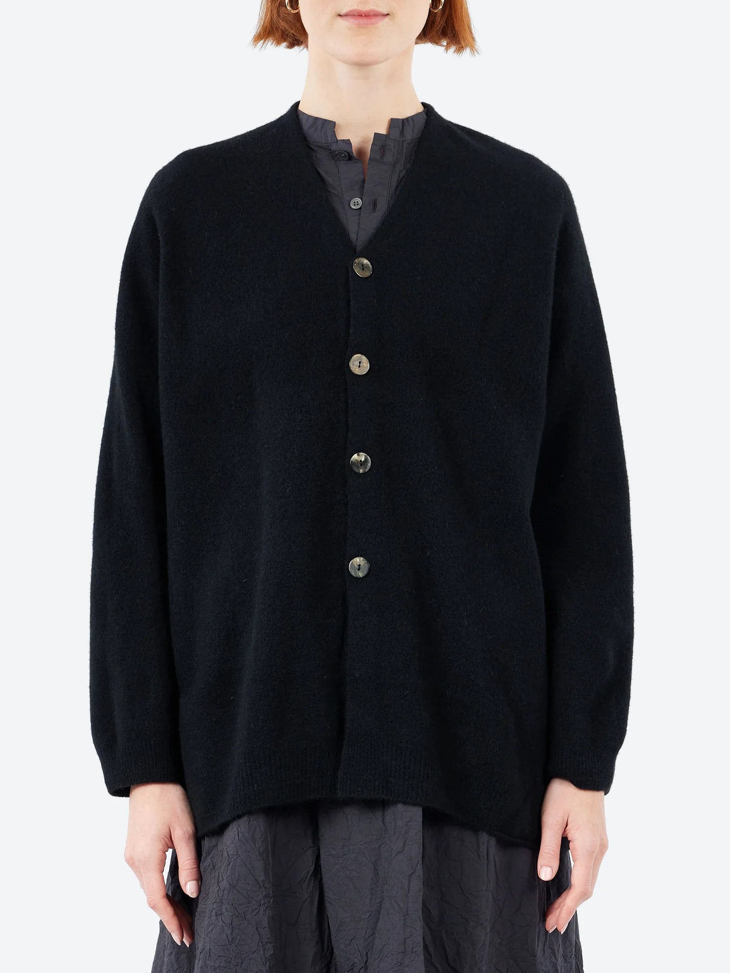 Pas de Calais ~ Fine Wool Cardigan - Black