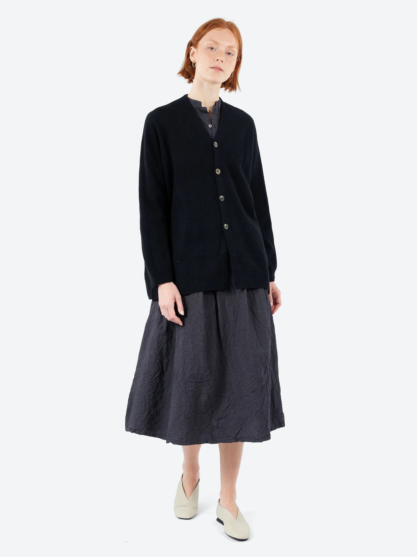 Pas de Calais ~ Fine Wool Cardigan - Black