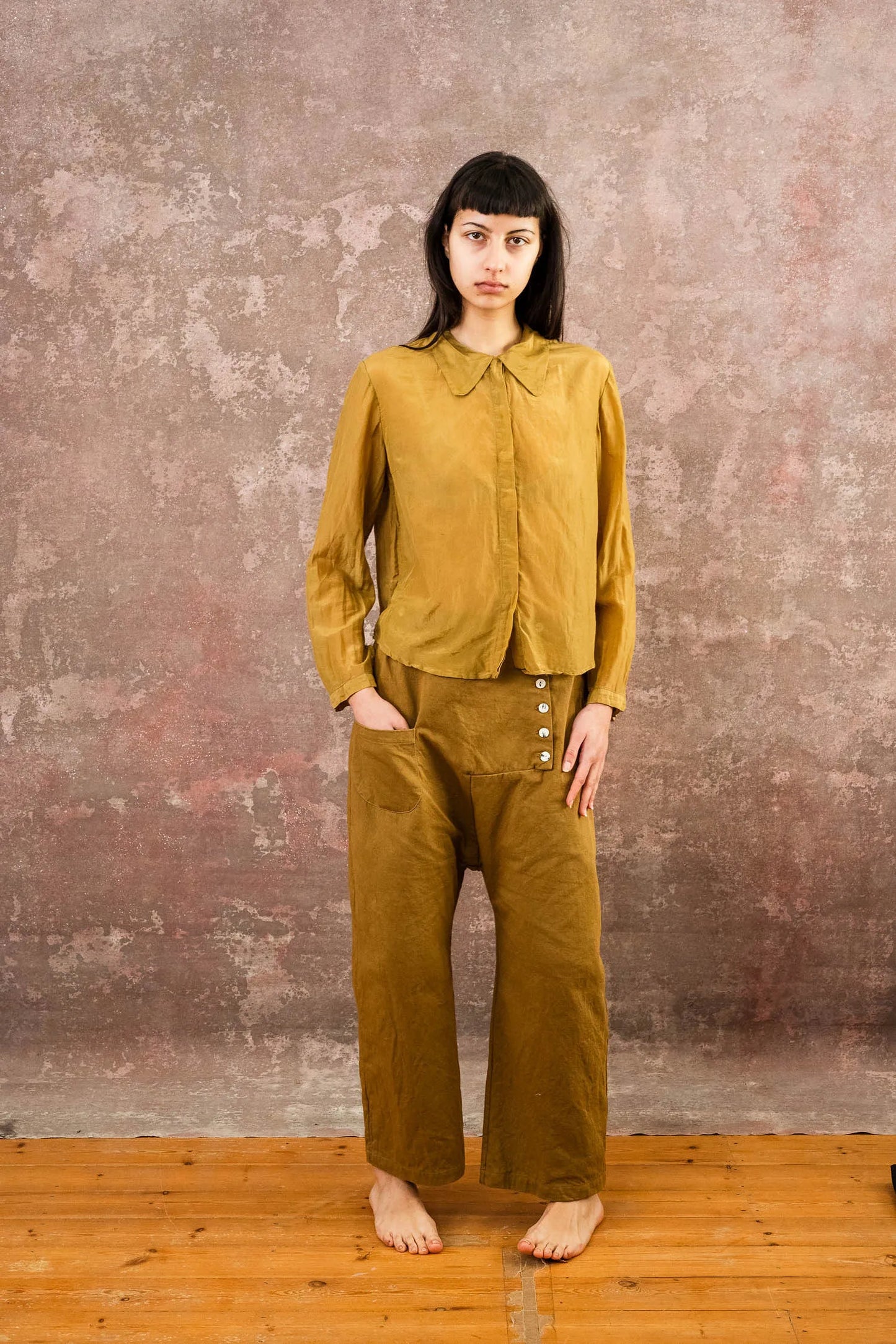 Sula ~ Secret Button Shirt - Tobacco