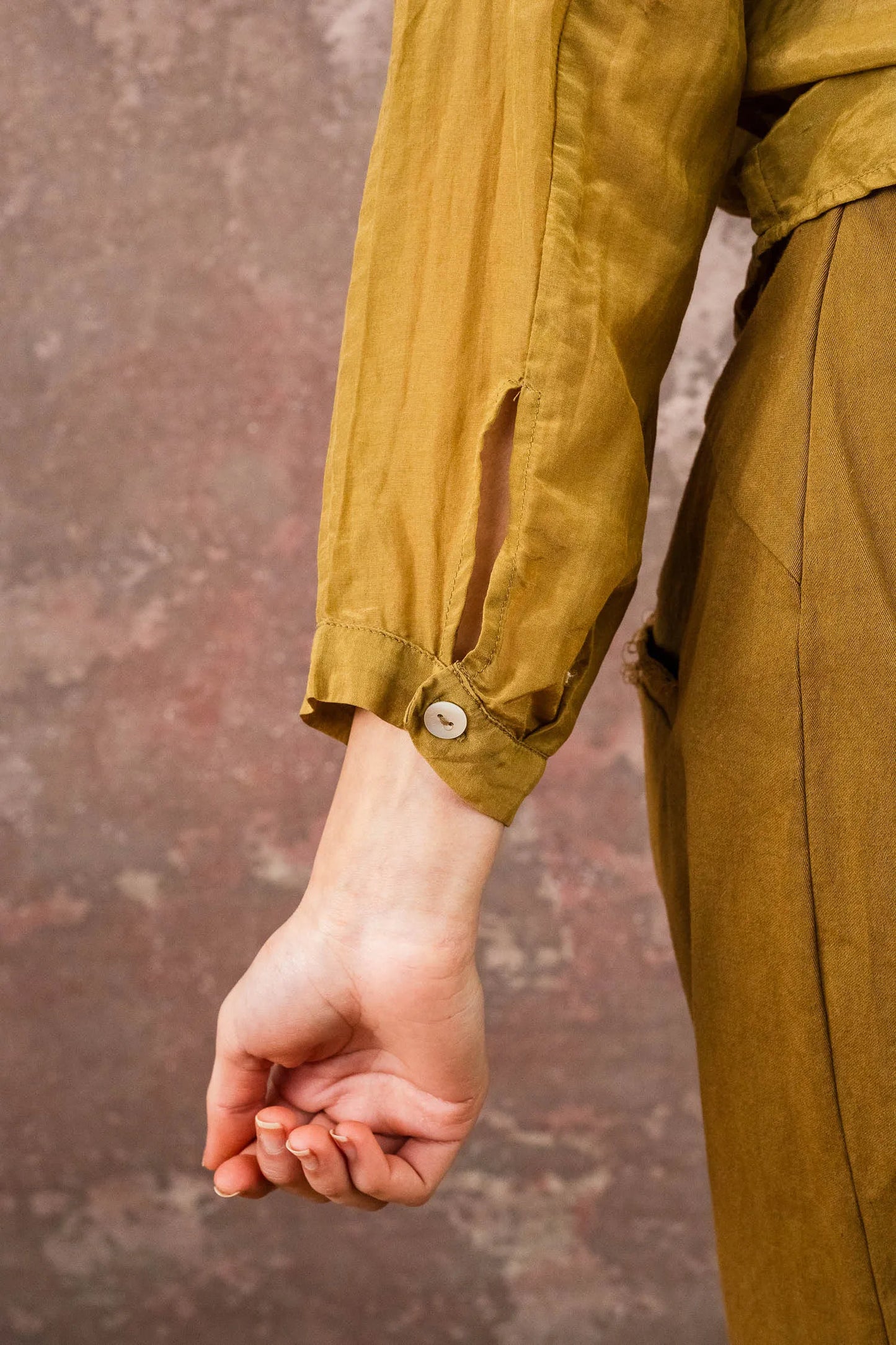 Sula ~ Secret Button Shirt - Tobacco