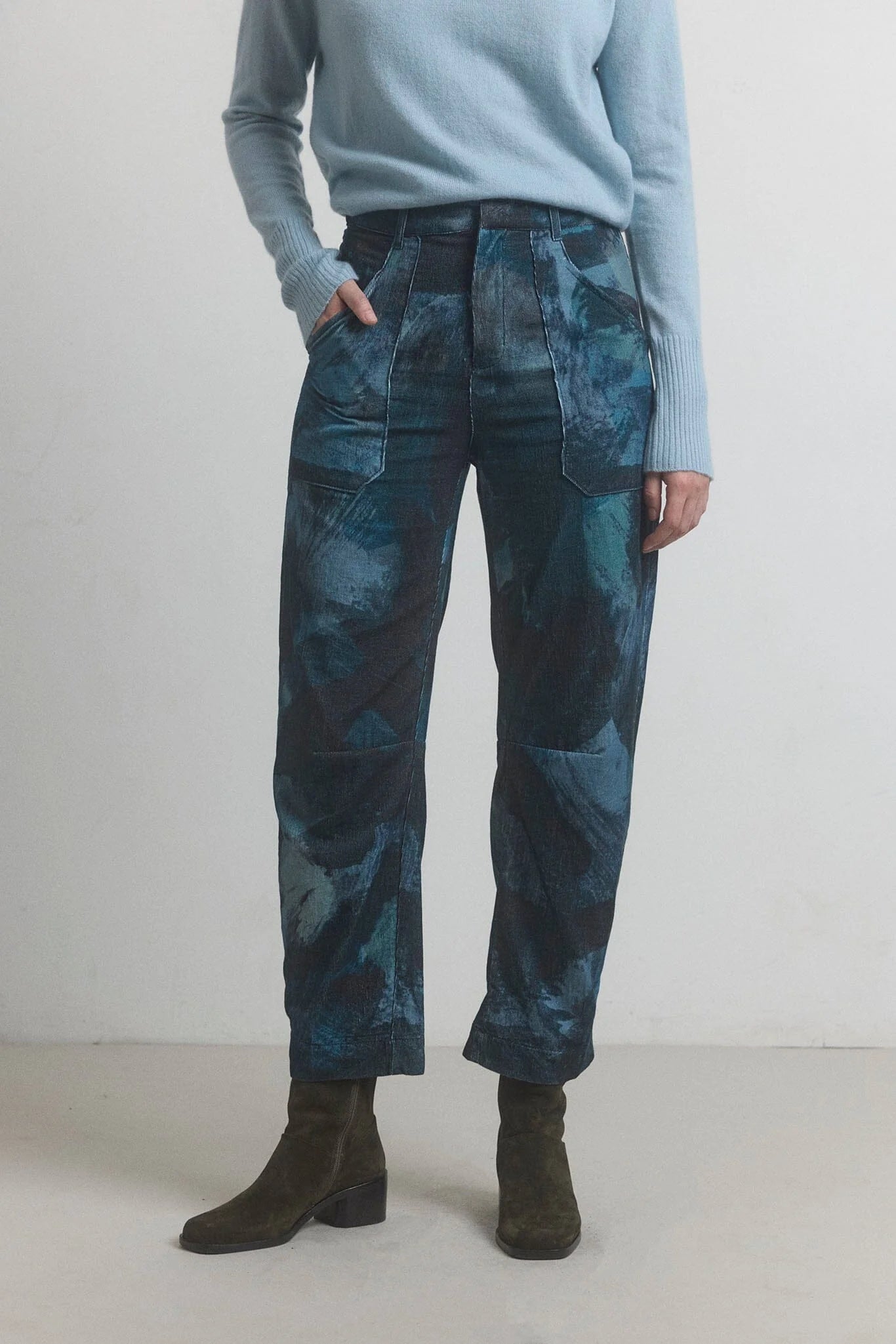 M.Patmos ~ Anable Pant - Navy Watercolor