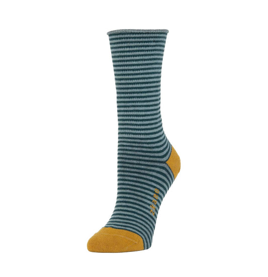 ZKano  ~  Rose, Roll Top, Organic Cotton Socks - Moonstone Stripe