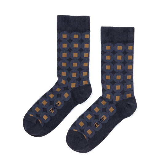 ZKano  ~  Mid Century, Organic Cotton Crew Socks - Black