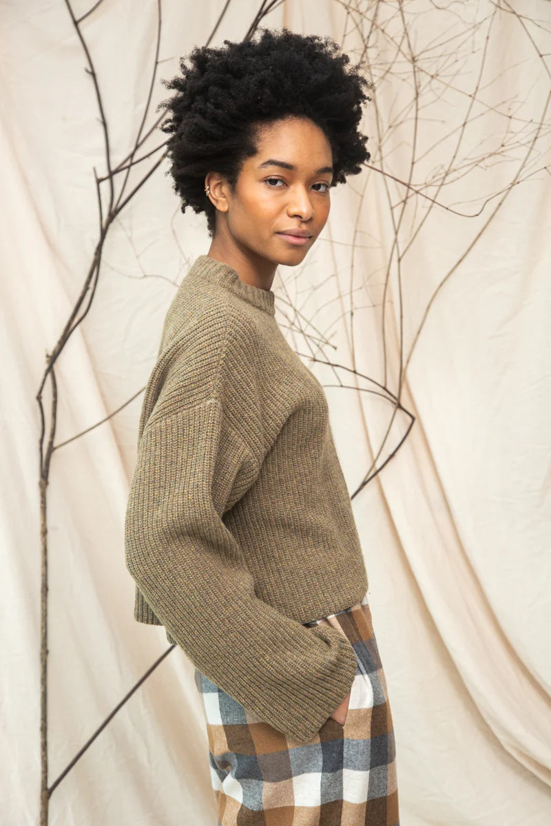 Beaumont Organic  ~  Leo, Recycled Wool Jumper - Taupe Marl