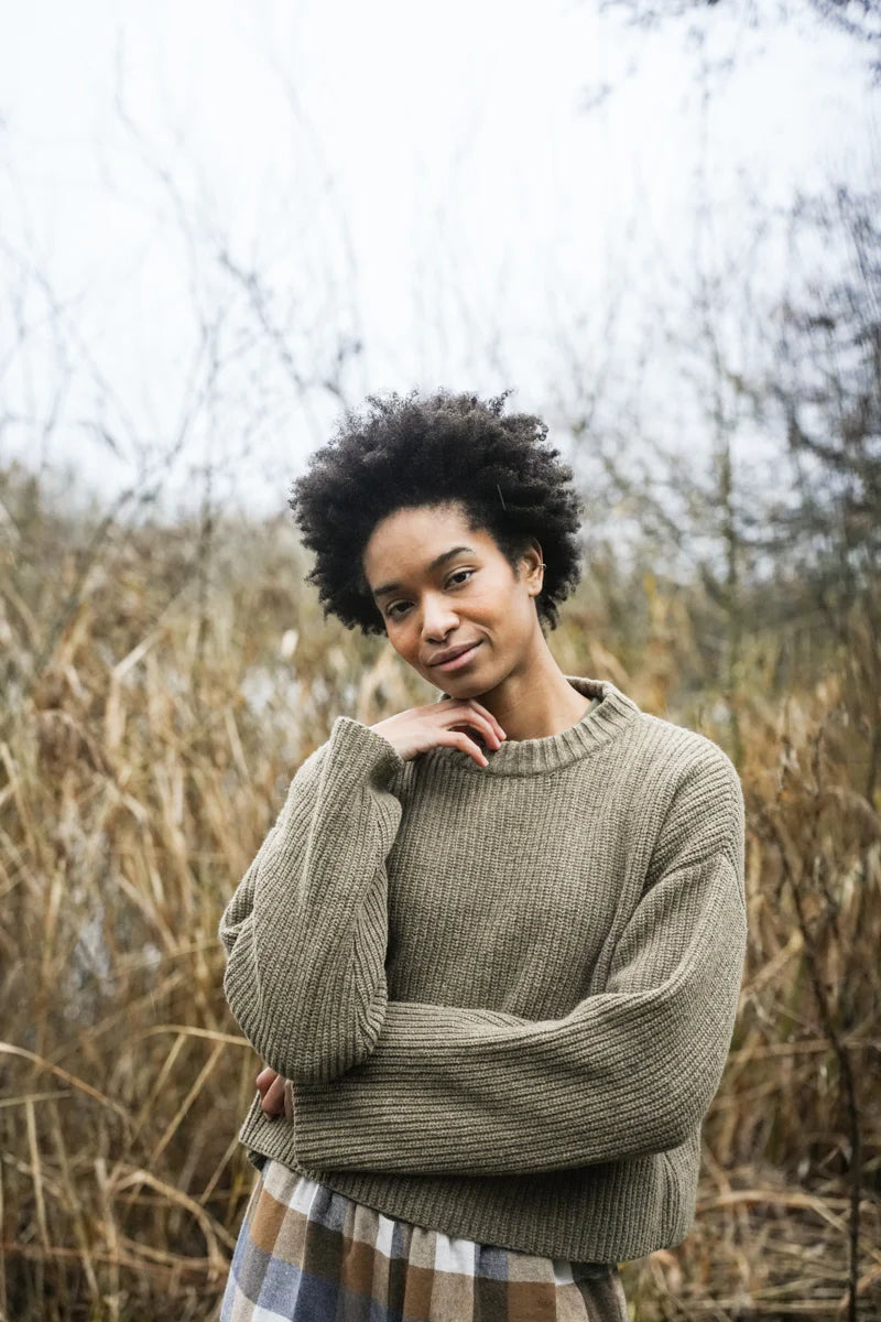 Beaumont Organic  ~  Leo, Recycled Wool Jumper - Taupe Marl