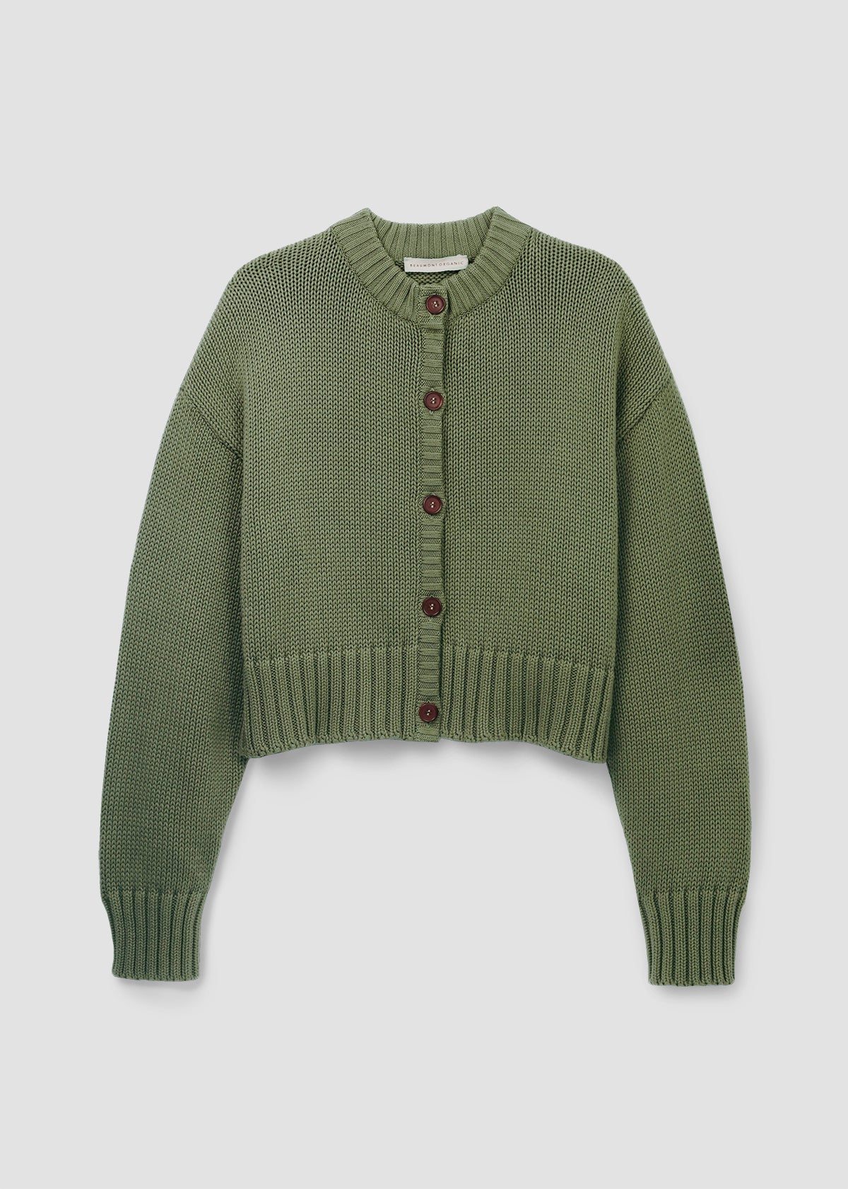Beaumont Organic  ~  Sugi, Organic Cotton Cardigan - Soft Khaki