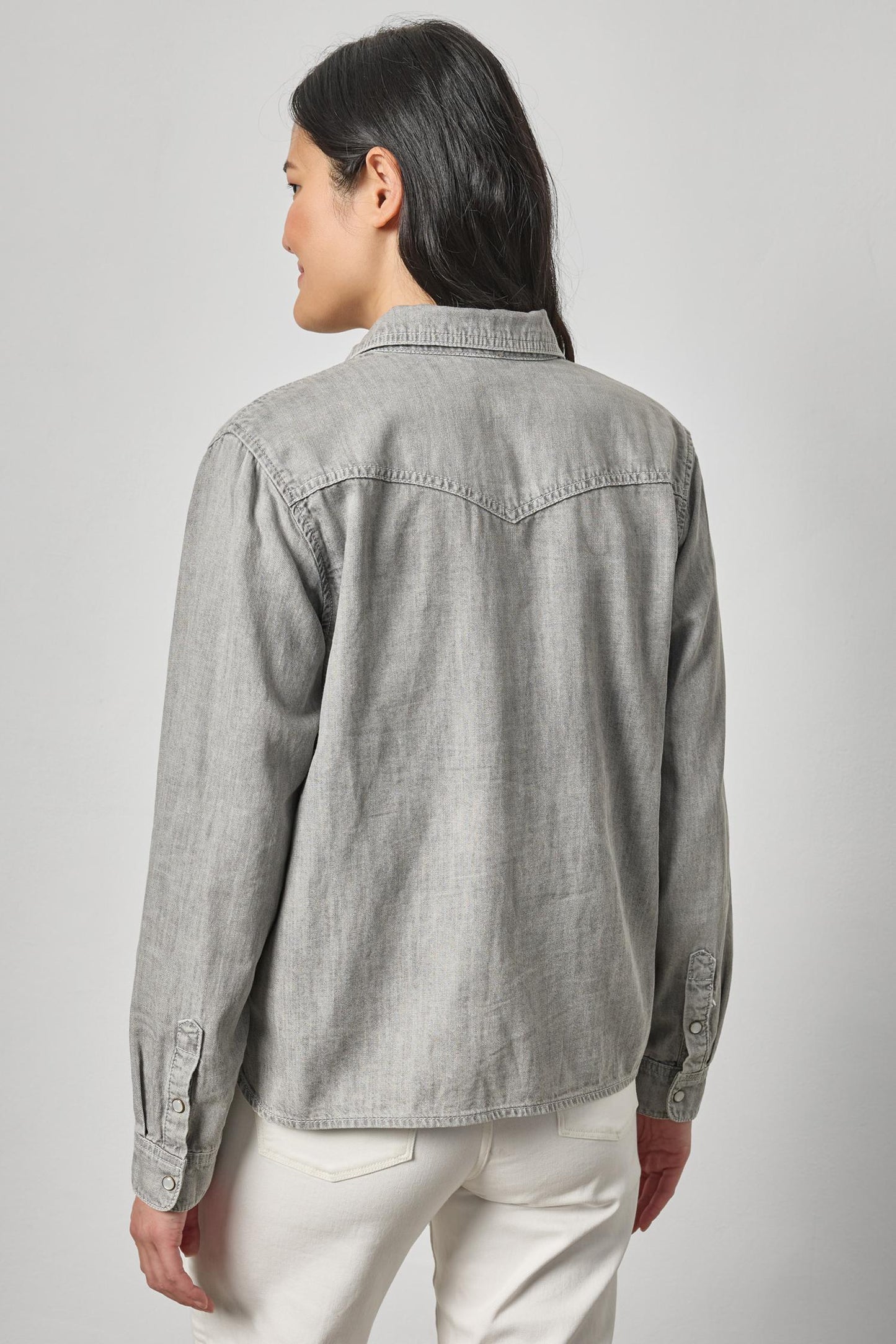 Lilla P. ~ Denim Button Down - Gray Wash