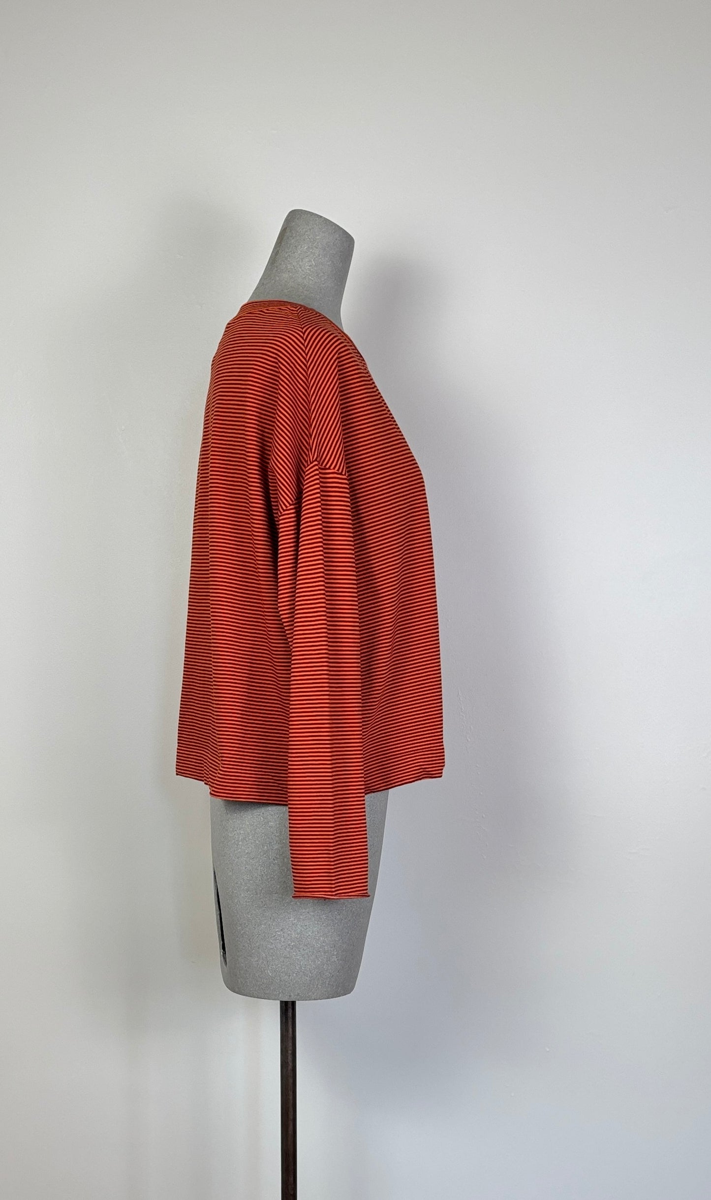 KnitKnit ~ Easy Long Sleeve Top - Arancio/Mattone Stripe