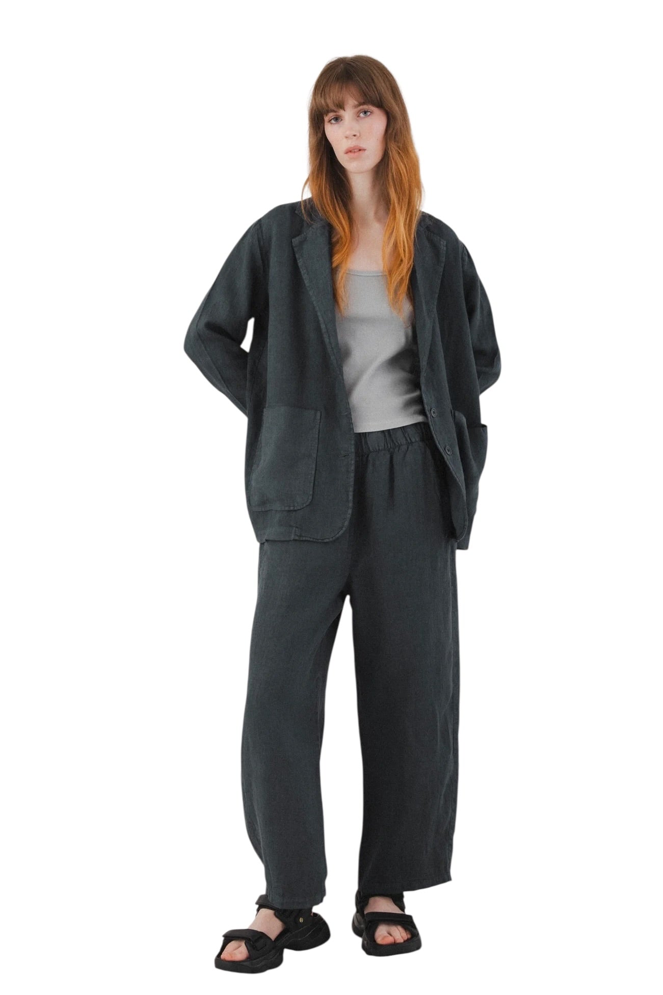 Prairie Underground ~ Linen Work Pant #1500 - Deep Teal
