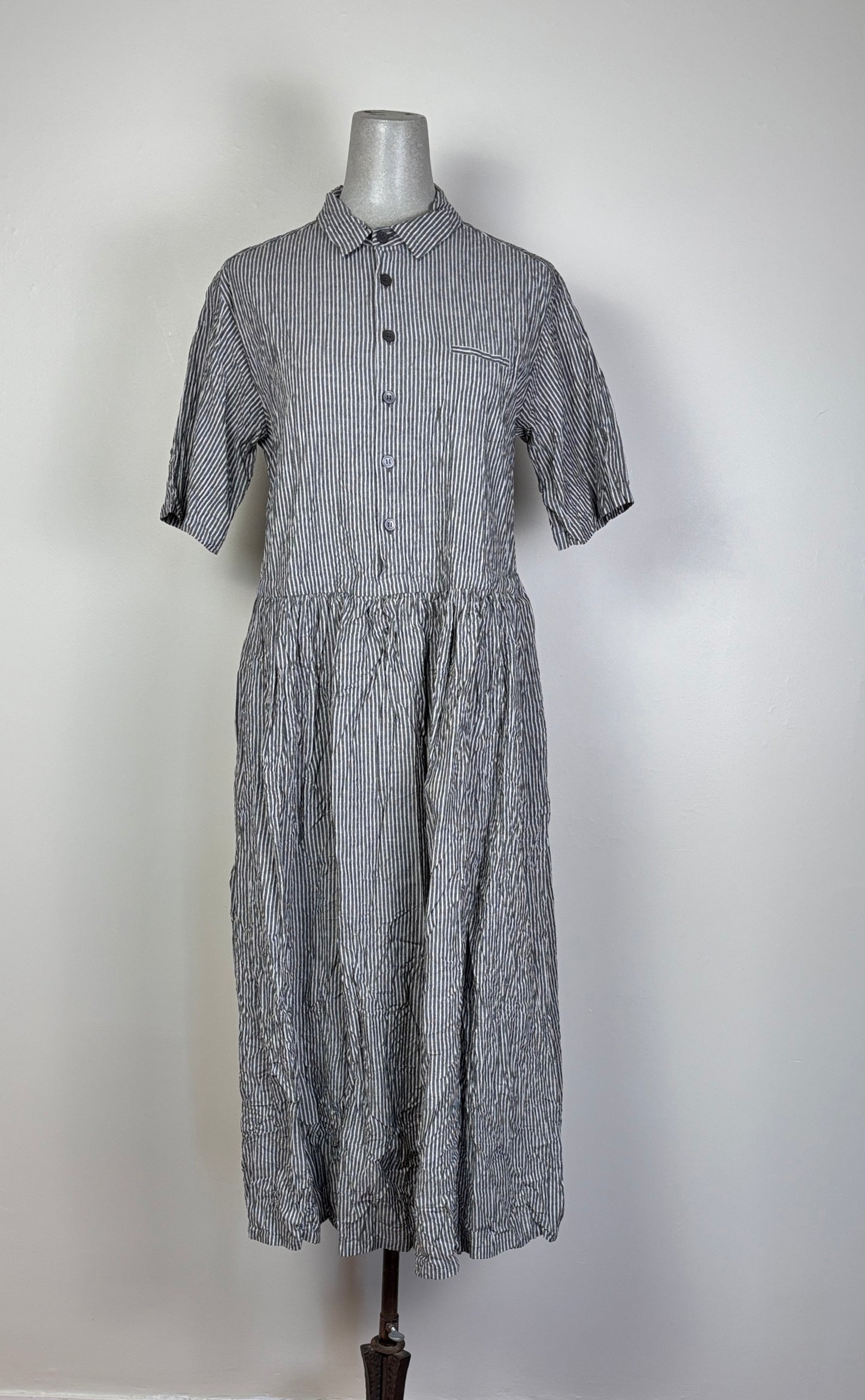 Pas de Calais ~ Stripe Short Sleeve Dress - Black