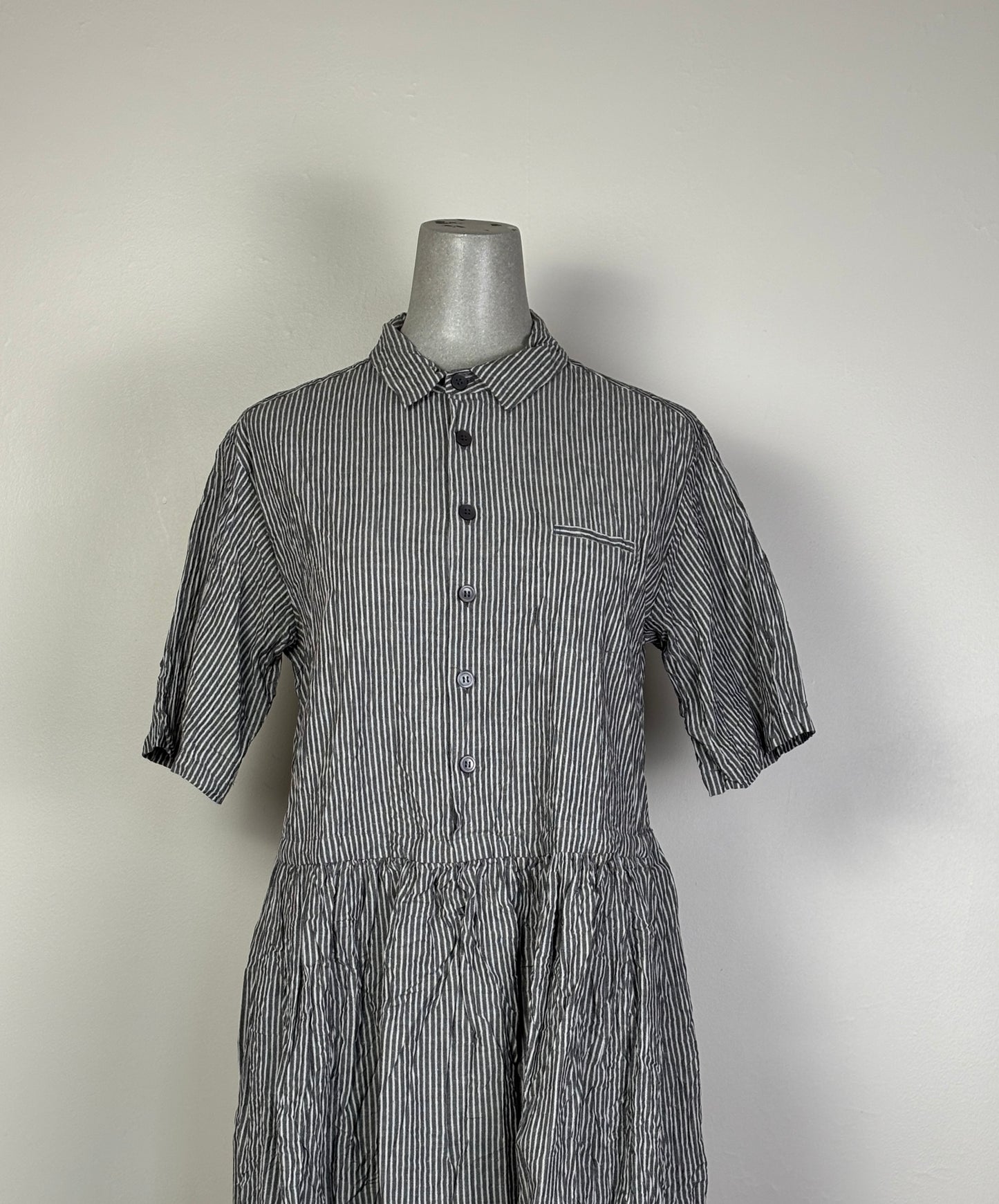 Pas de Calais ~ Stripe Short Sleeve Dress - Black