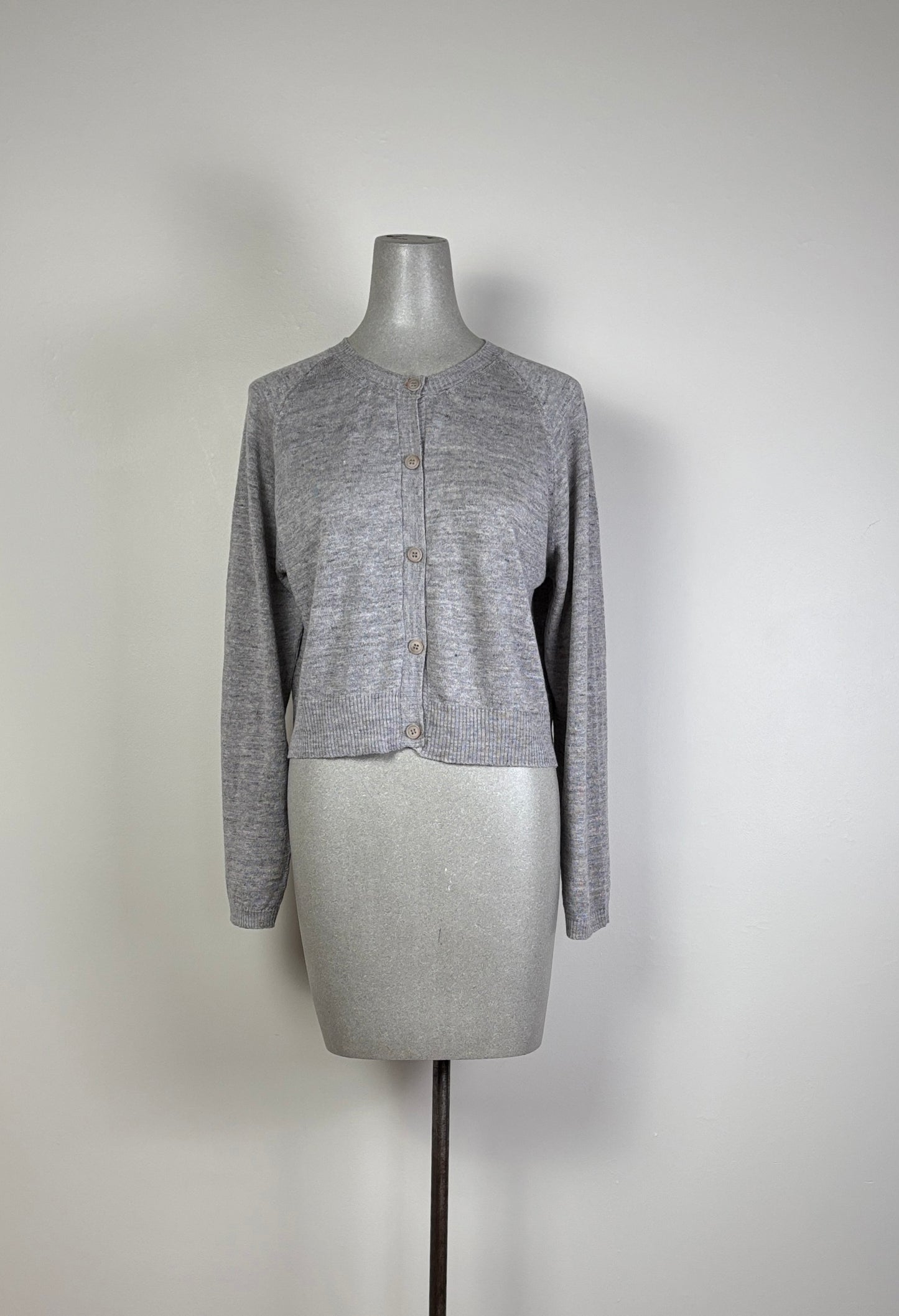 MJW ~ Crop Cardigan - Light Grey