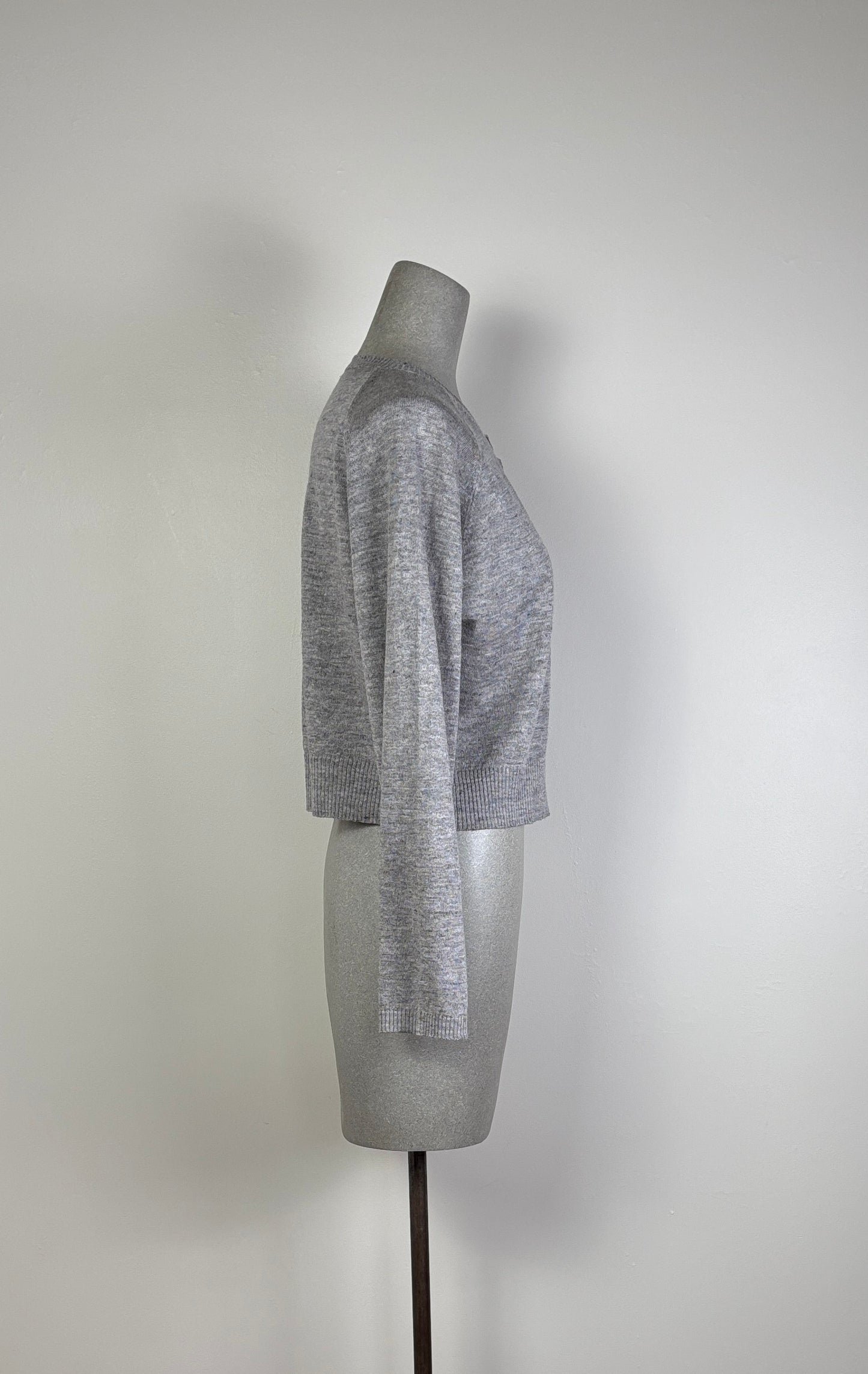 MJW ~ Crop Cardigan - Light Grey