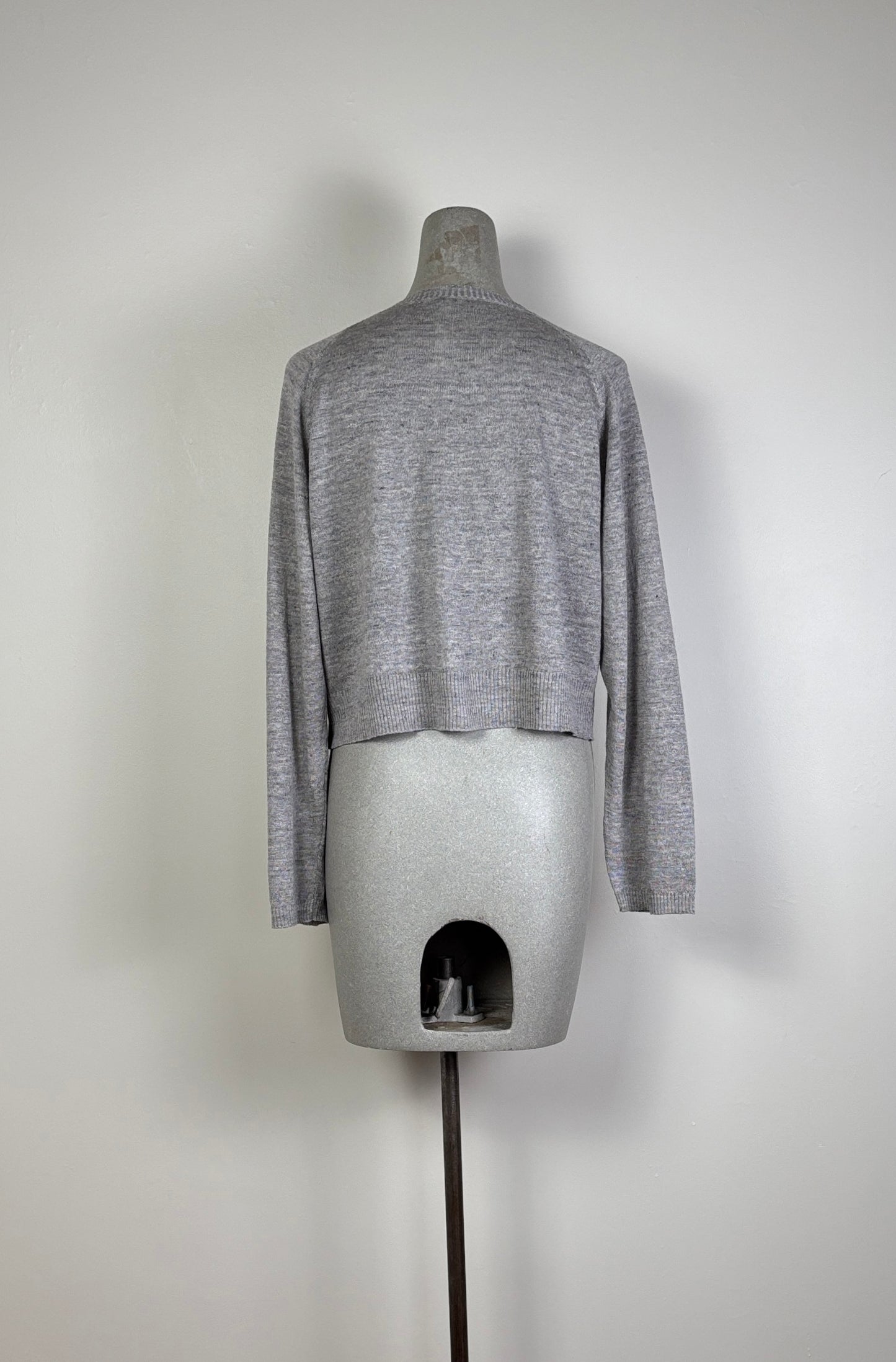 MJW ~ Crop Cardigan - Light Grey