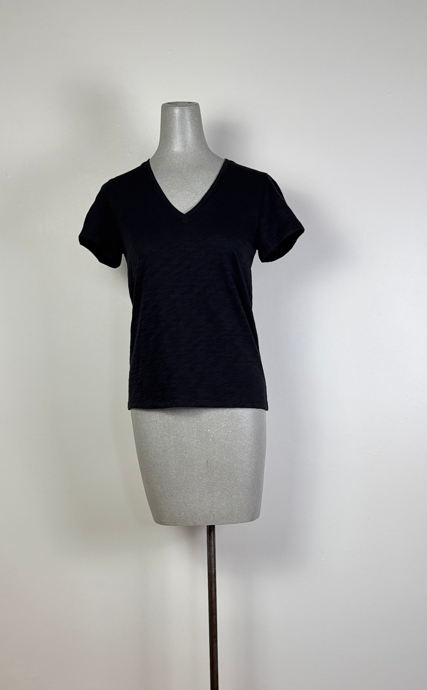 Lilla P. ~ V-Neck Short Sleeve Tee - Black